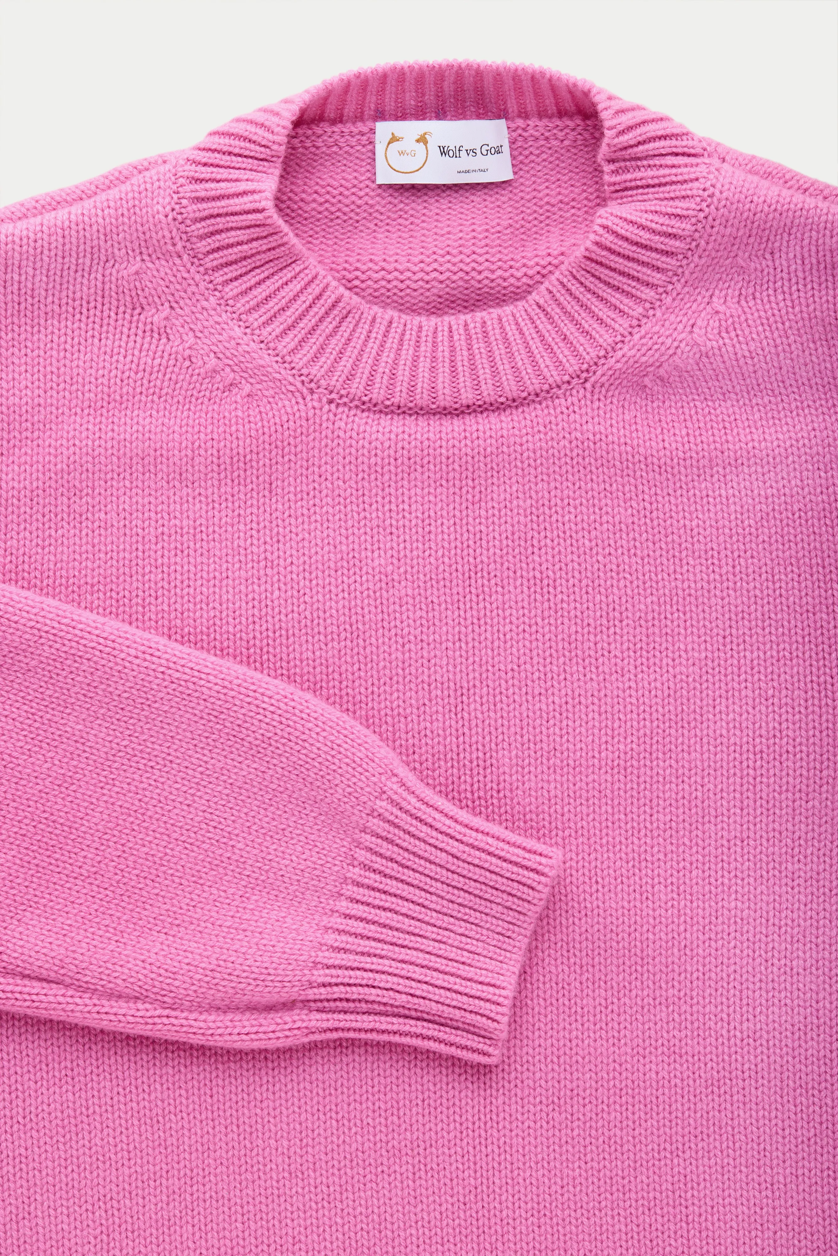 Cashmere Crewneck Sweater Fuxia sold by Wolf vs Goat product image thumbnail 2