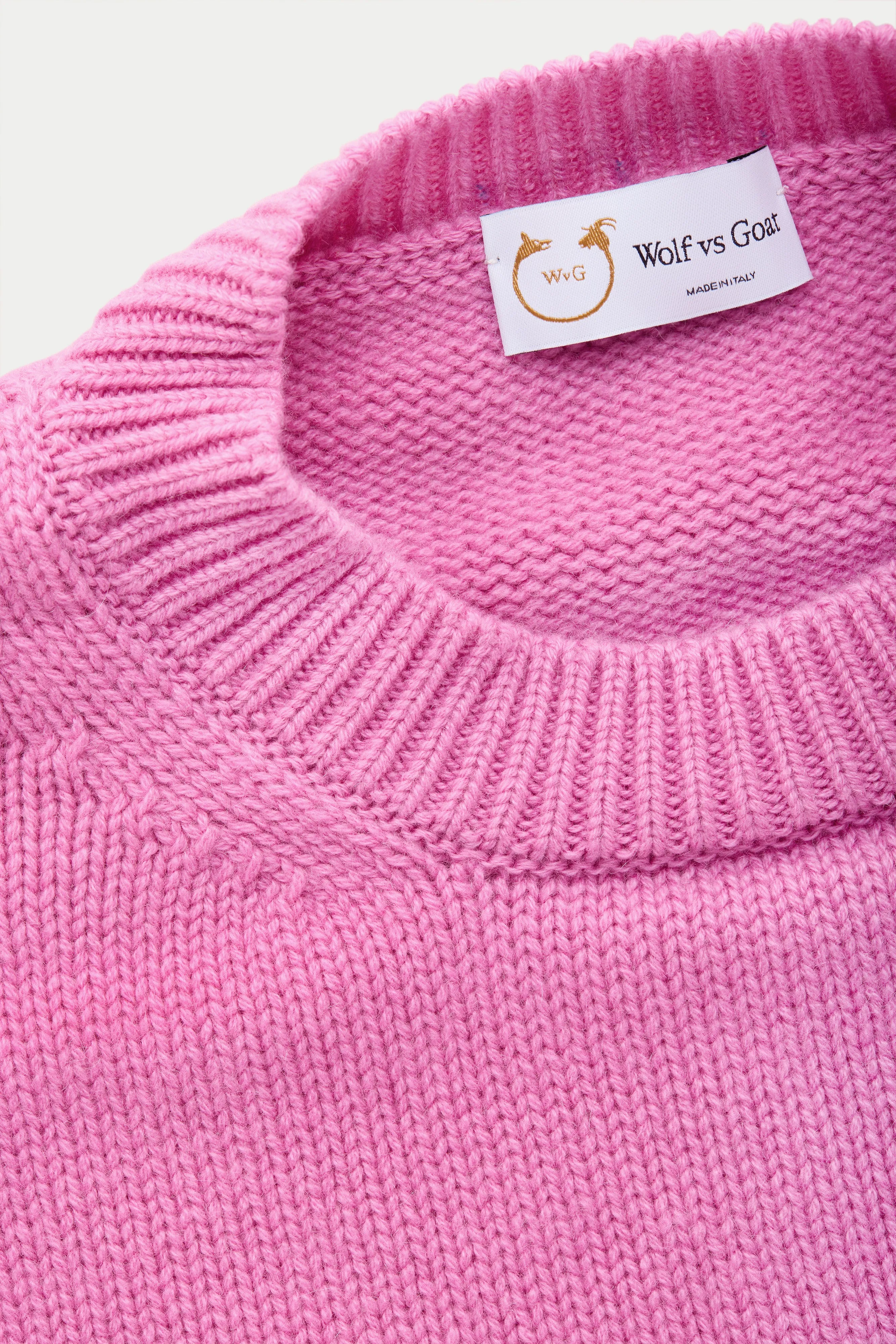 Cashmere Crewneck Sweater Fuxia sold by Wolf vs Goat product image thumbnail 3