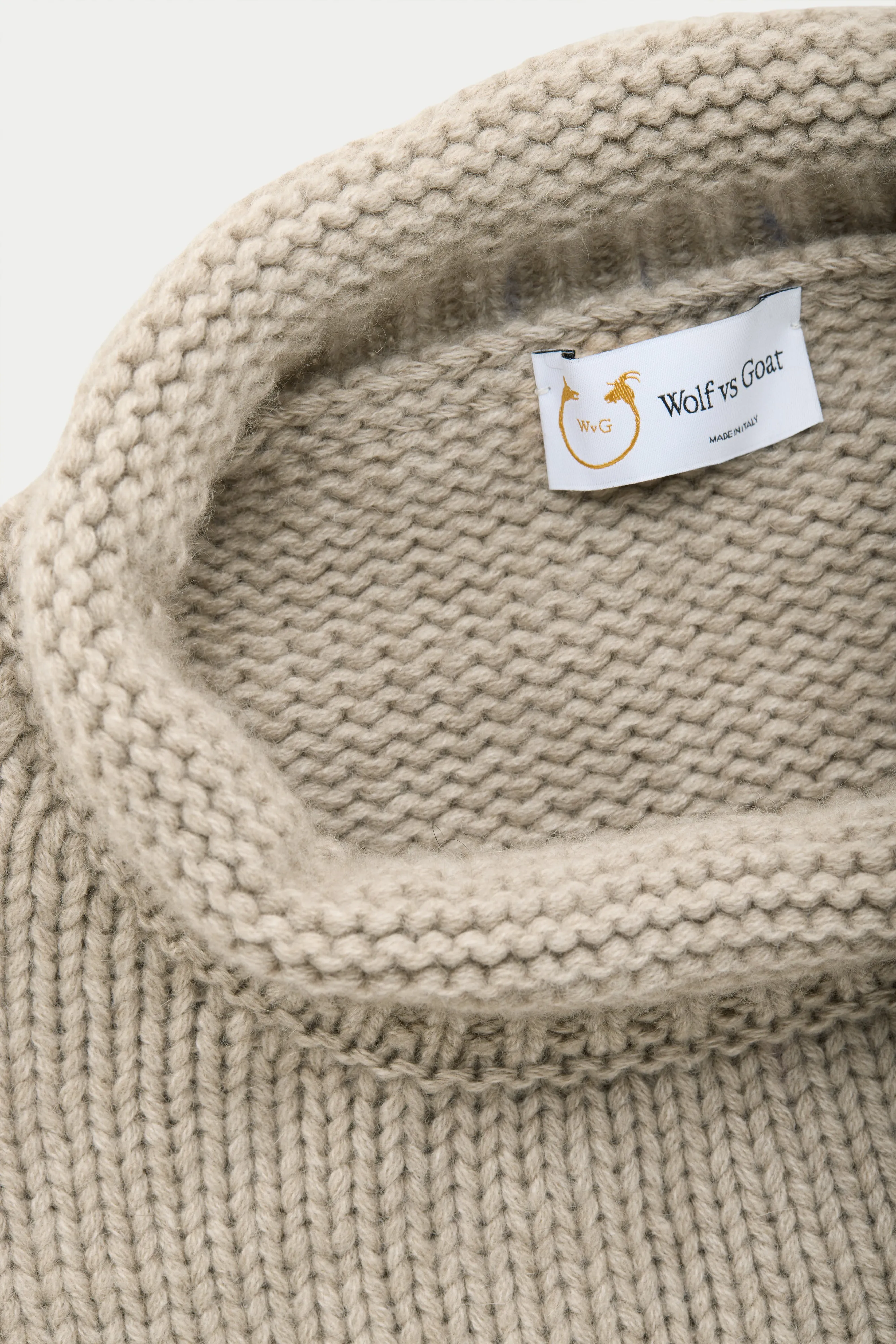 Cashmere Chunky Roll Neck Sweater Melange Tortora sold by Wolf vs Goat product image thumbnail 3