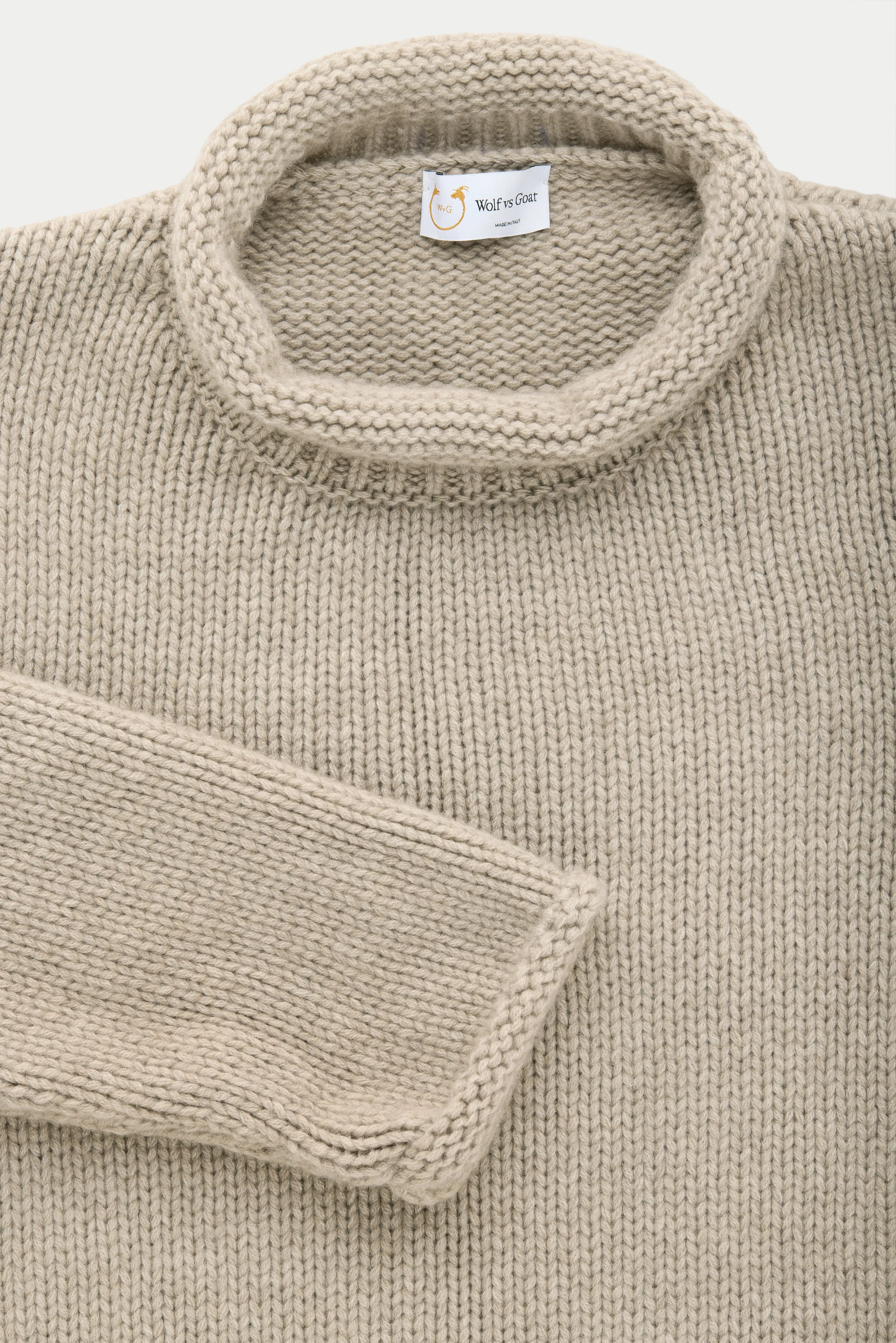 Cashmere Chunky Roll Neck Sweater Melange Tortora sold by Wolf vs Goat product image thumbnail 2