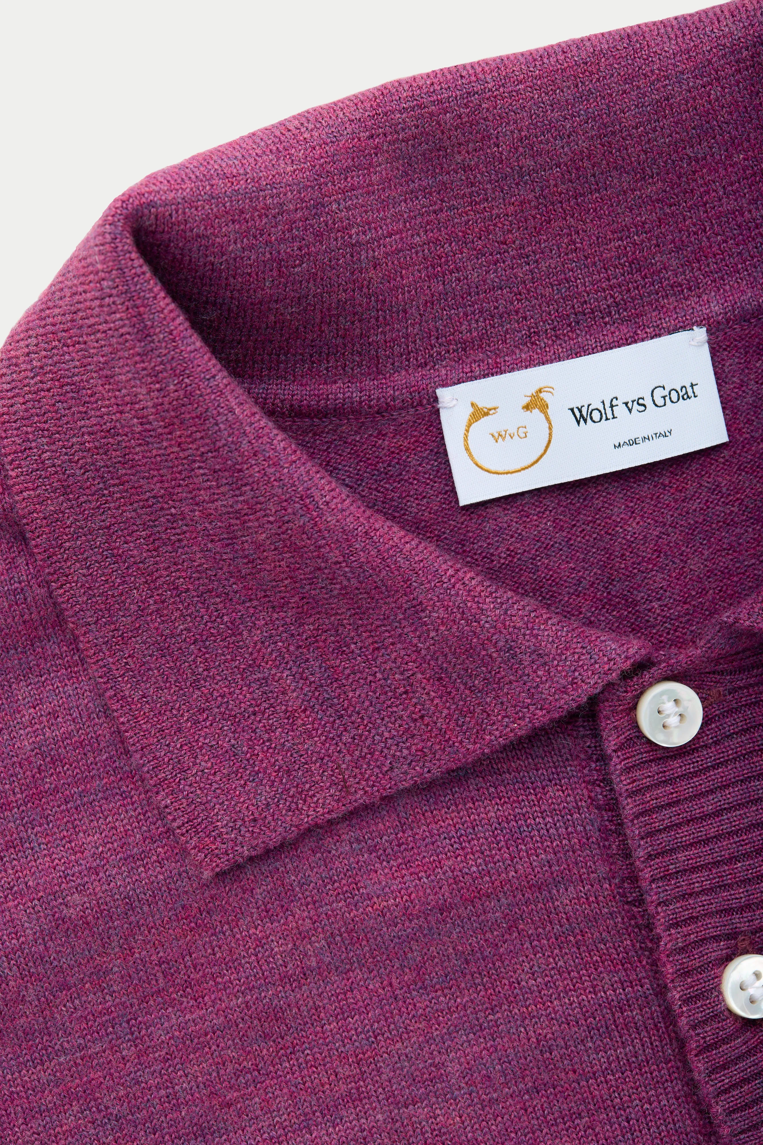 Wool Knitted Long Sleeve Polo Purple sold by Wolf vs Goat product image thumbnail 4