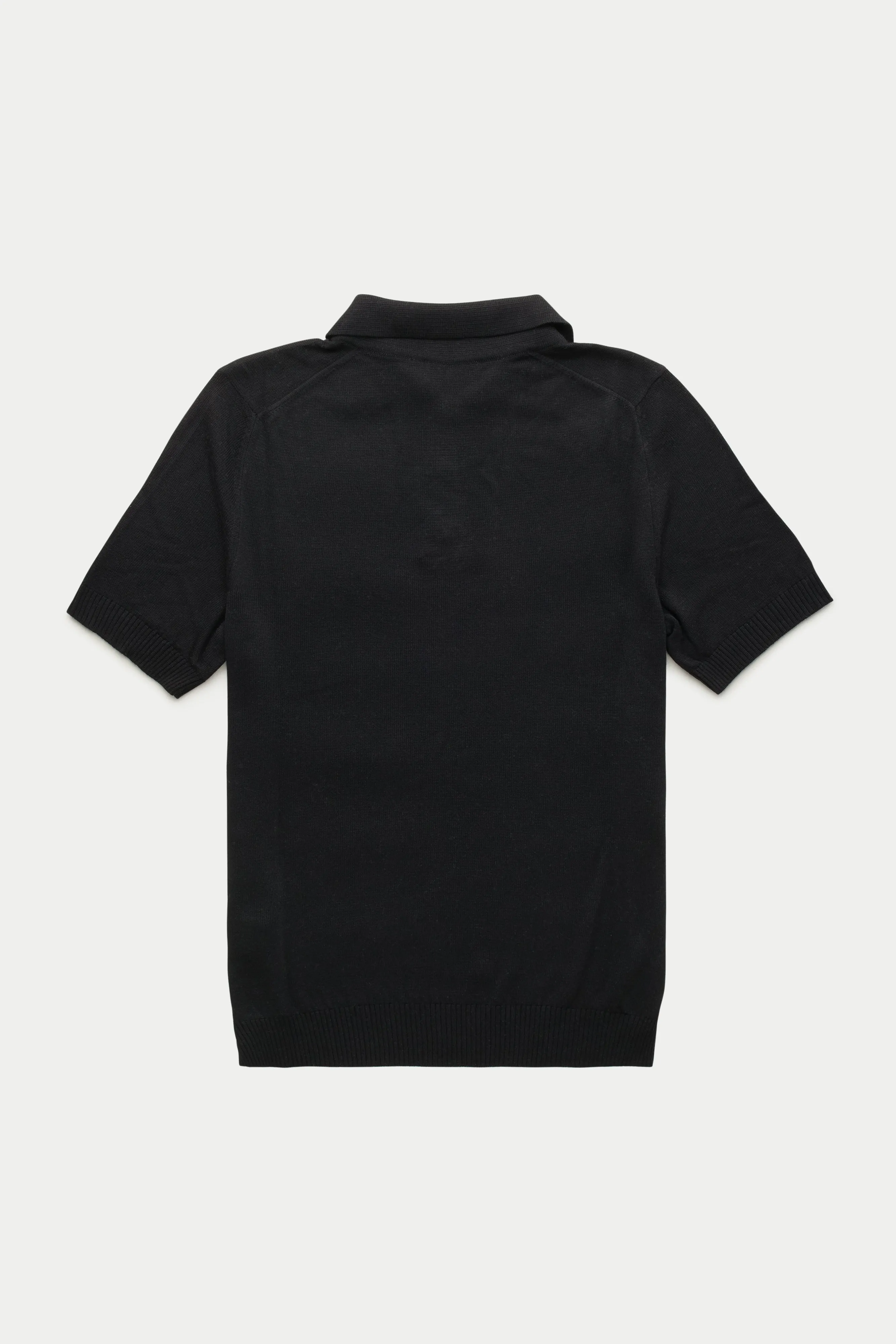 Bamboo Cashmere Knitted Short Sleeve Polo Black sold by Wolf vs Goat product image thumbnail 2