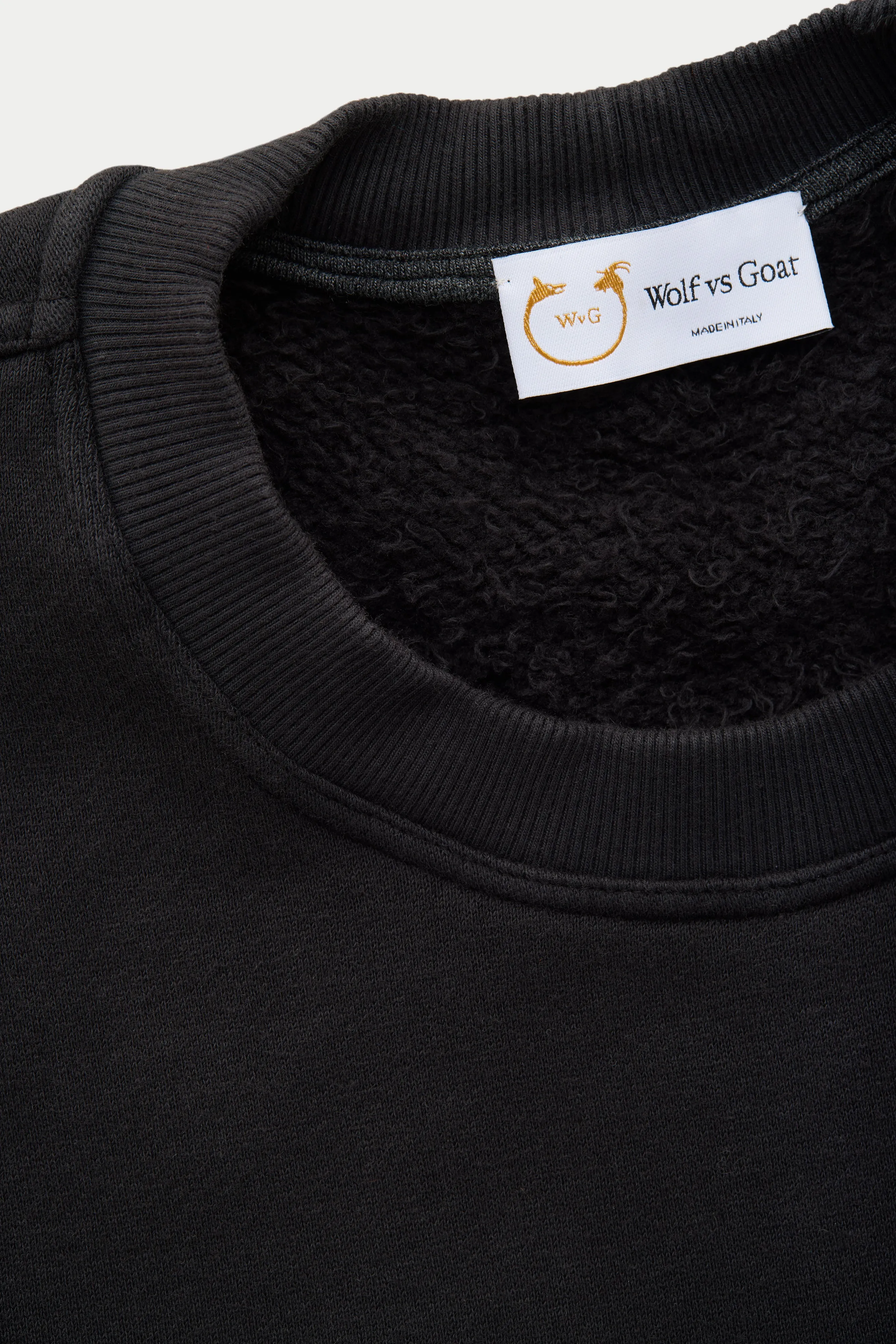 Cotton Fitted Crewneck Sweatshirt Black sold by Wolf vs Goat product image thumbnail 4