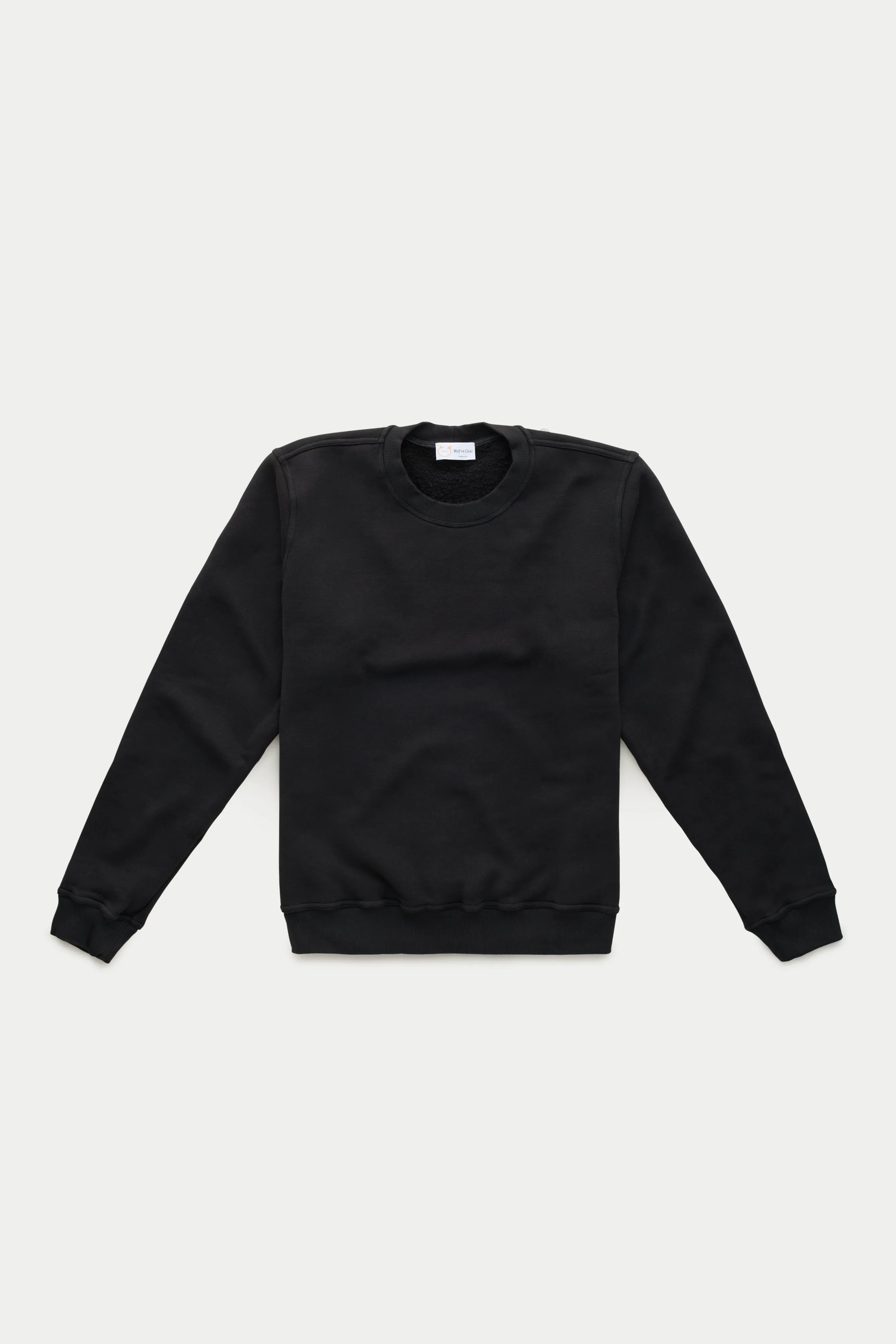 Cotton Fitted Crewneck Sweatshirt Black sold by Wolf vs Goat