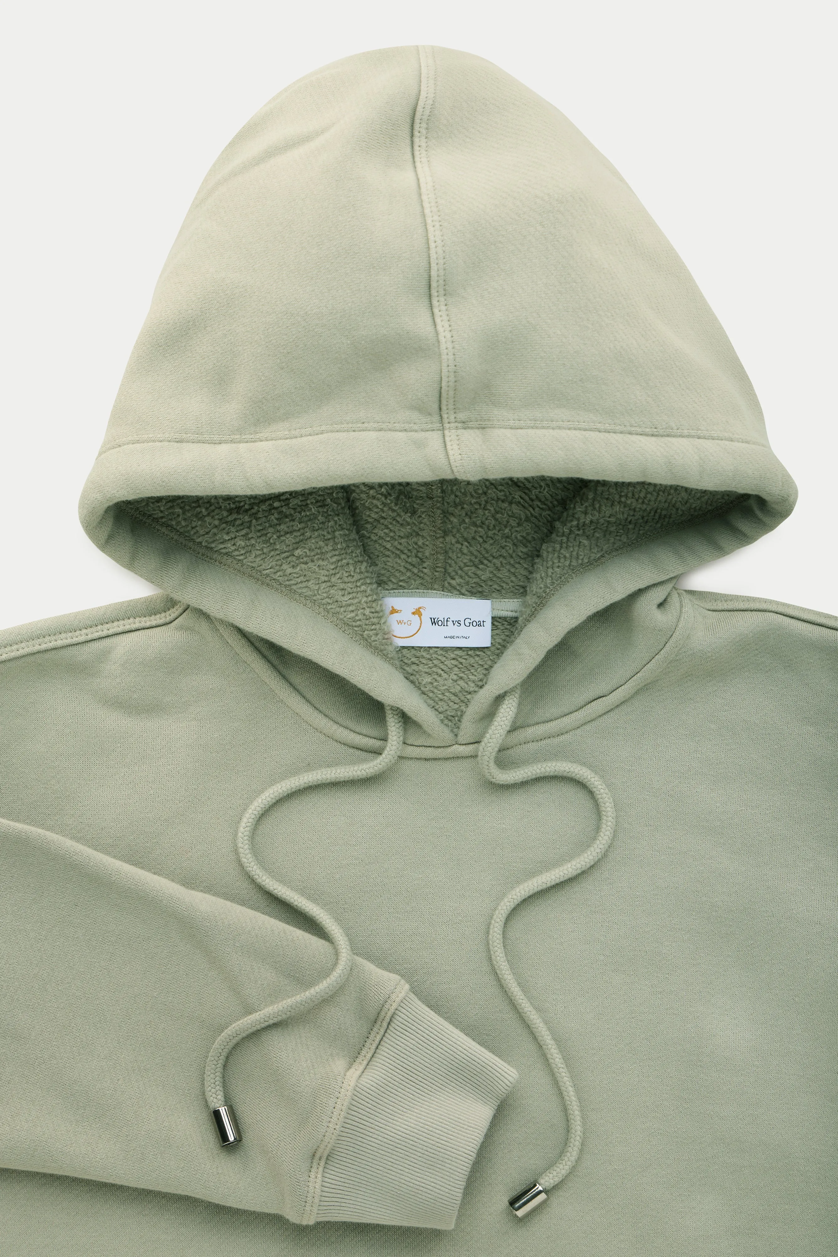 Cotton Fitted Hoodie Eucalyptus sold by Wolf vs Goat product image thumbnail 3