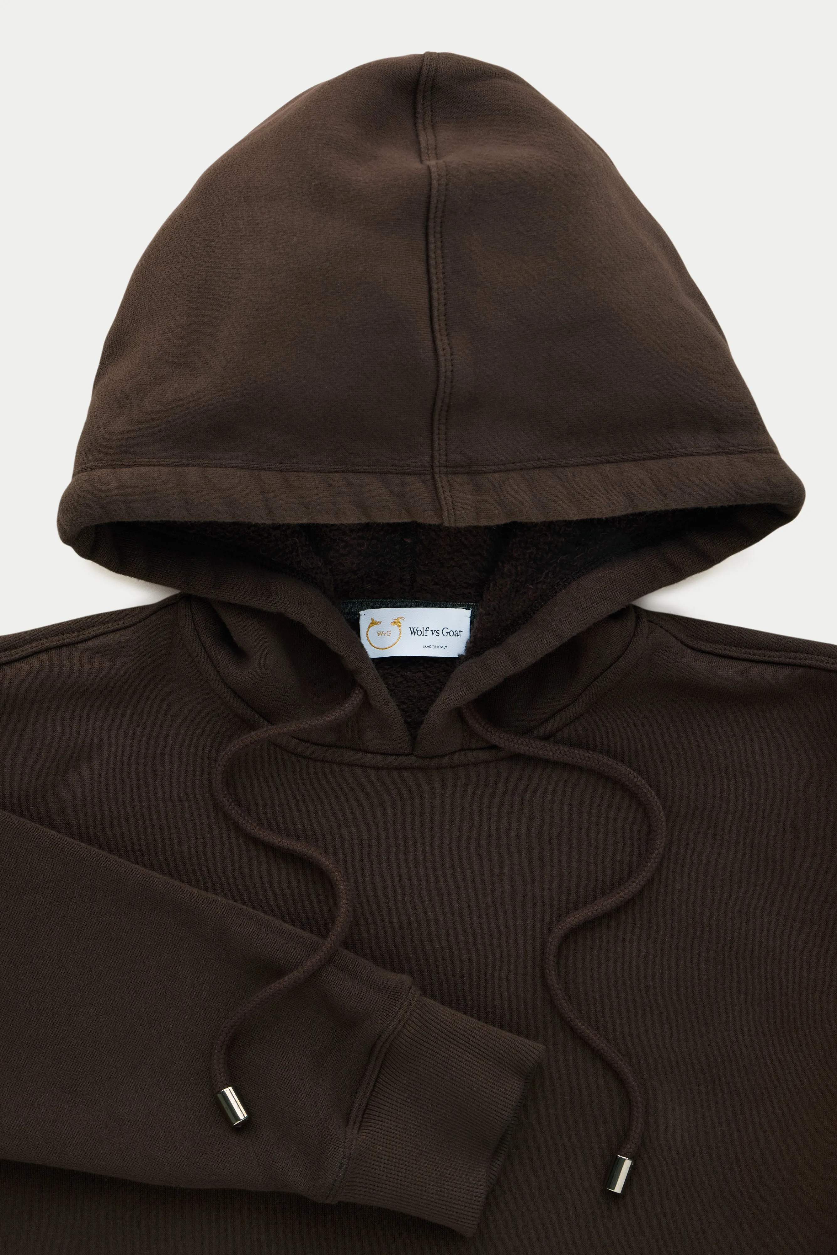 Cotton Fitted Hoodie Seal Brown sold by Wolf vs Goat product image thumbnail 3