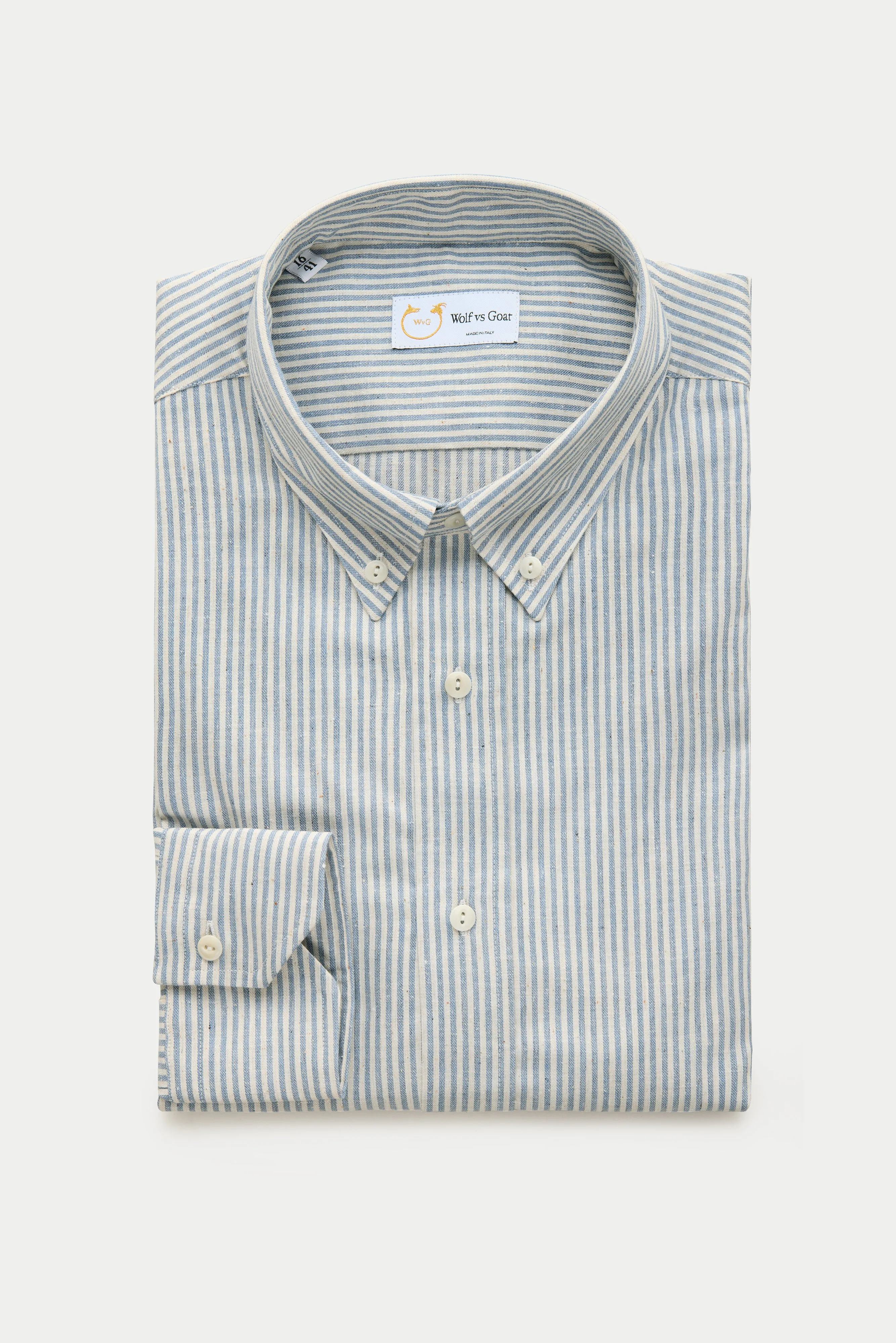 Long Sleeve Regular After-Dinner Button Down Cotton Shirt Blue Conductor sold by Wolf vs Goat product image thumbnail 2