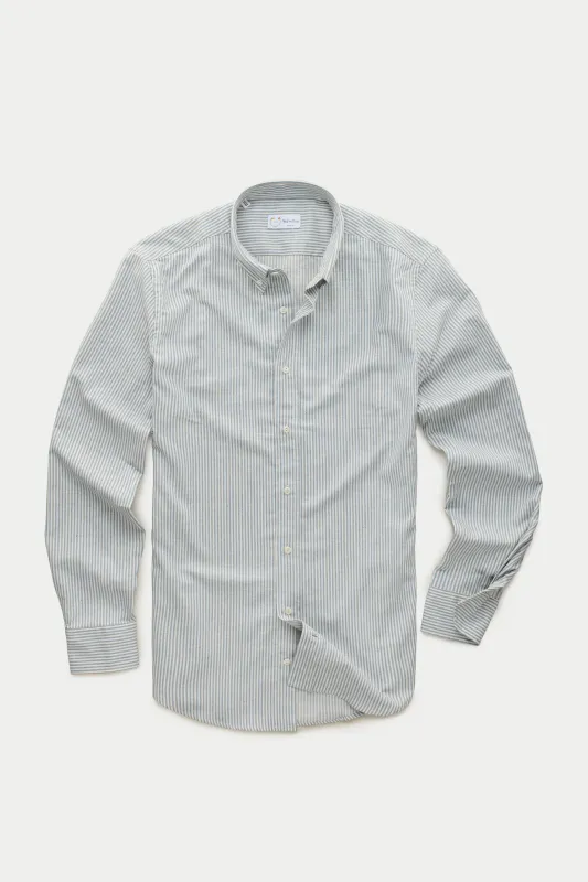Long Sleeve Regular After-Dinner Button Down Cotton Shirt Blue Conductor sold by Wolf vs Goat