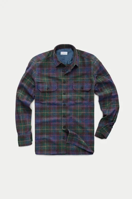 Cotton Shirt Jacket Green and Blue Plaid made by Wolf vs Goat
