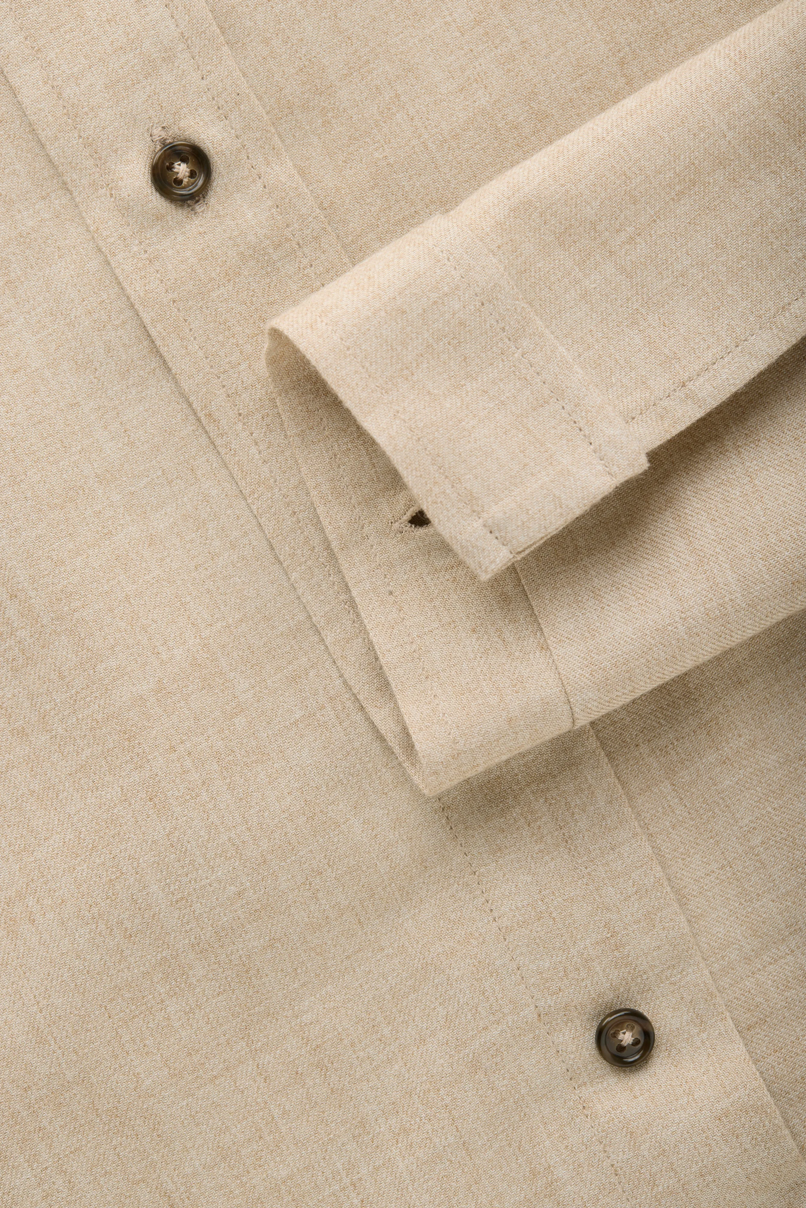 Regular Long Sleeve Button Down Cotton Cashmere Shirt Sand sold by Wolf vs Goat product image thumbnail 5