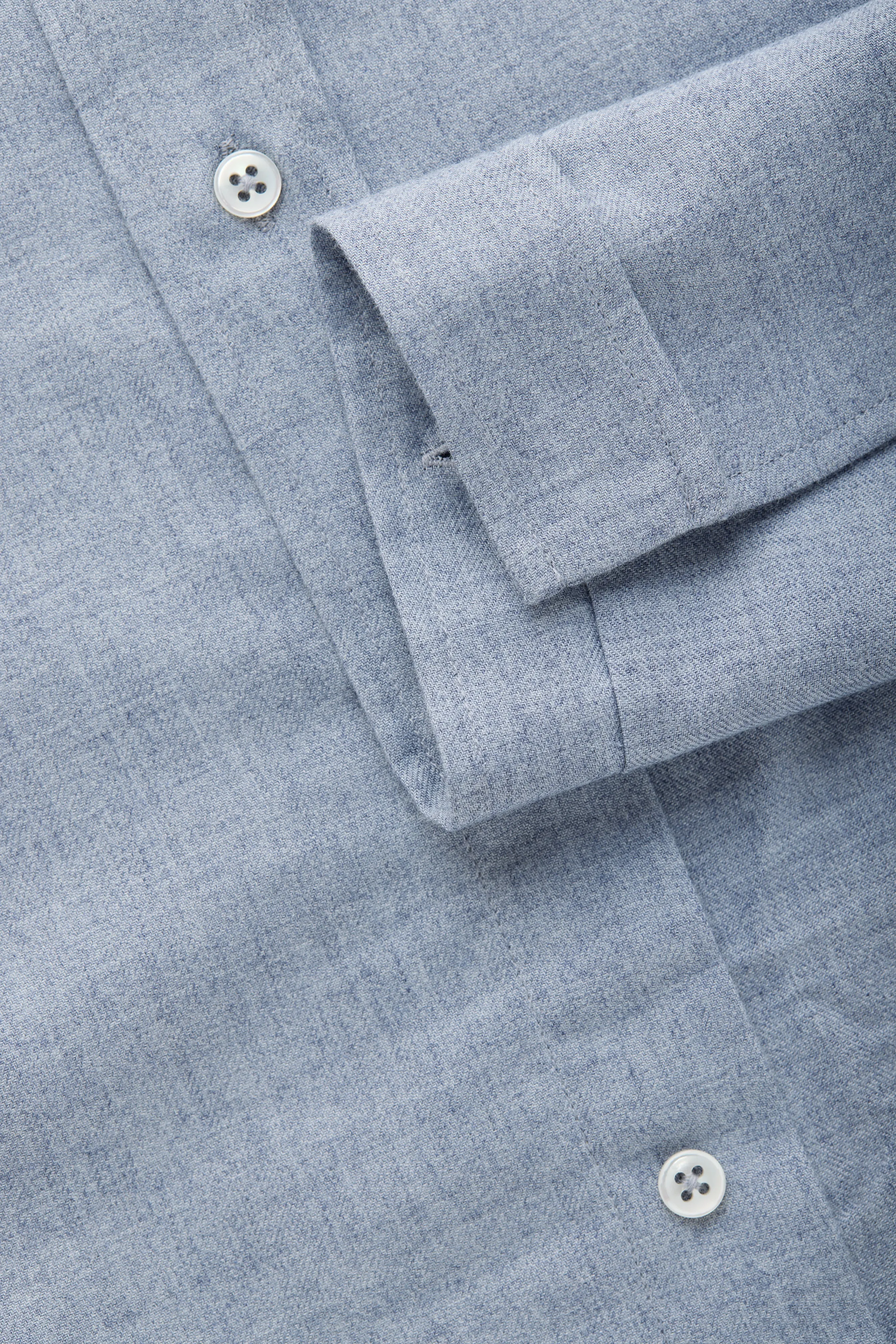 Regular Long Sleeve Button Down Cotton Cashmere Shirt Chambray Blue sold by Wolf vs Goat product image thumbnail 5