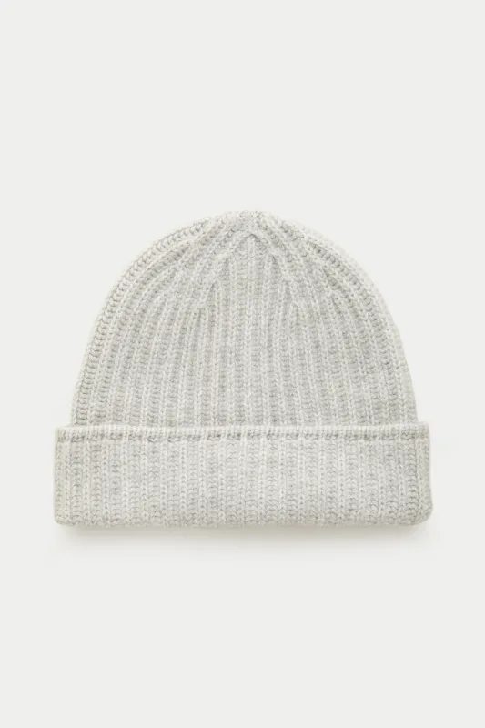 Wide Cuff Cashmere Beanie Soft Grey sold by Wolf vs Goat