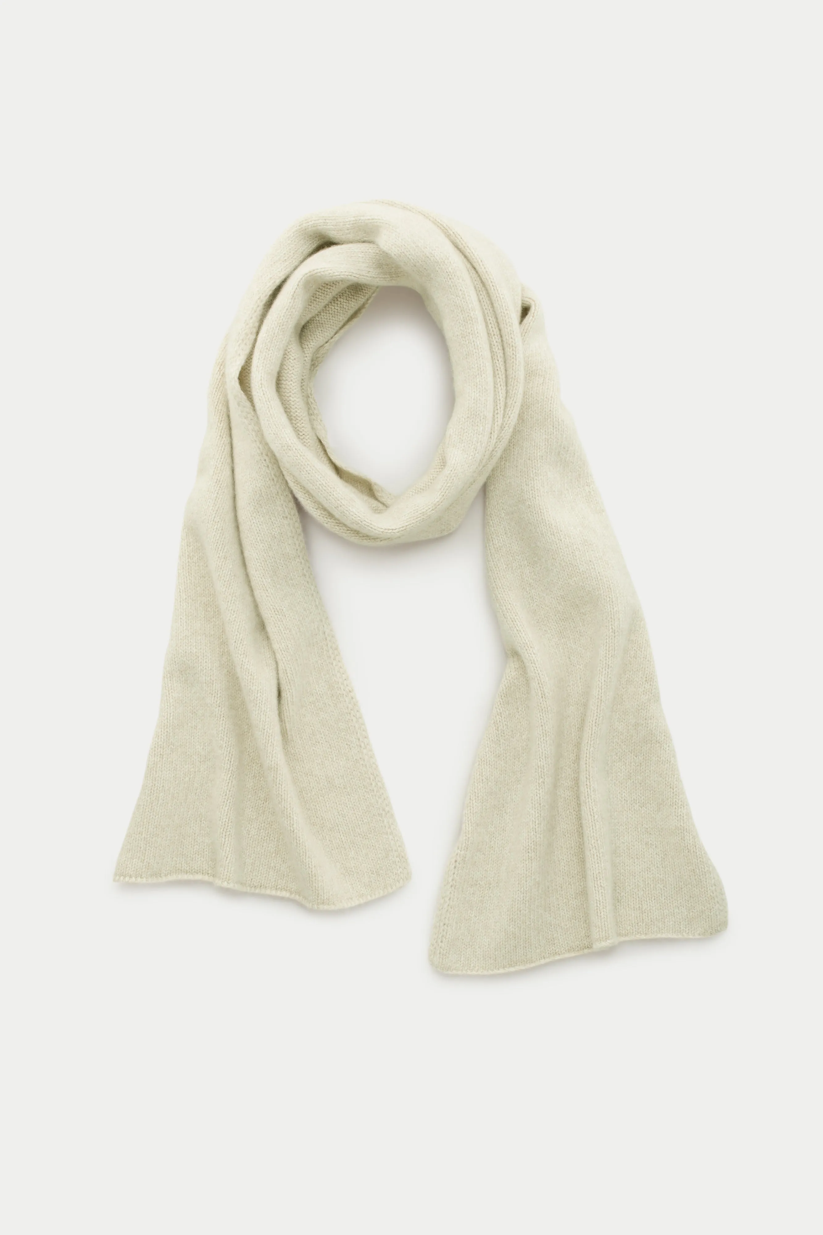 Knitted Maglia Inglese Cashmere Scarf Beige Mouline sold by Wolf vs Goat