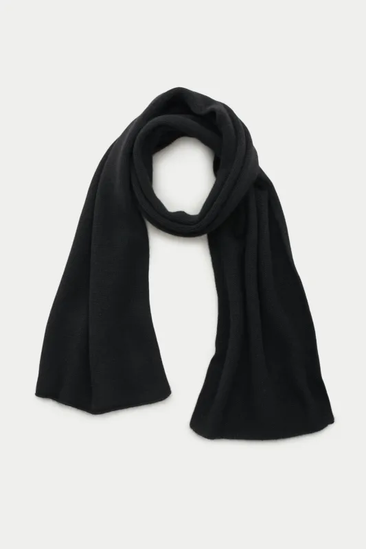 Knitted Maglia Inglese Cashmere Scarf Black sold by Wolf vs Goat