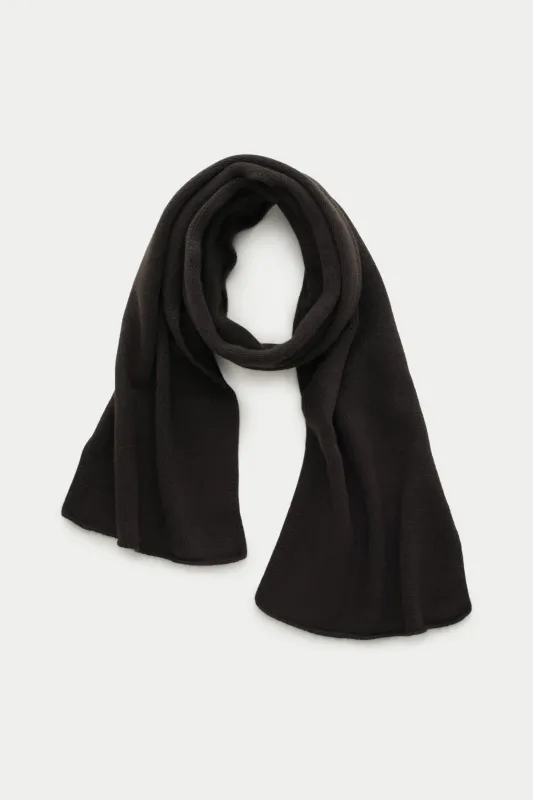 Knitted Maglia Inglese Cashmere Scarf Noir Chocolate sold by Wolf vs Goat