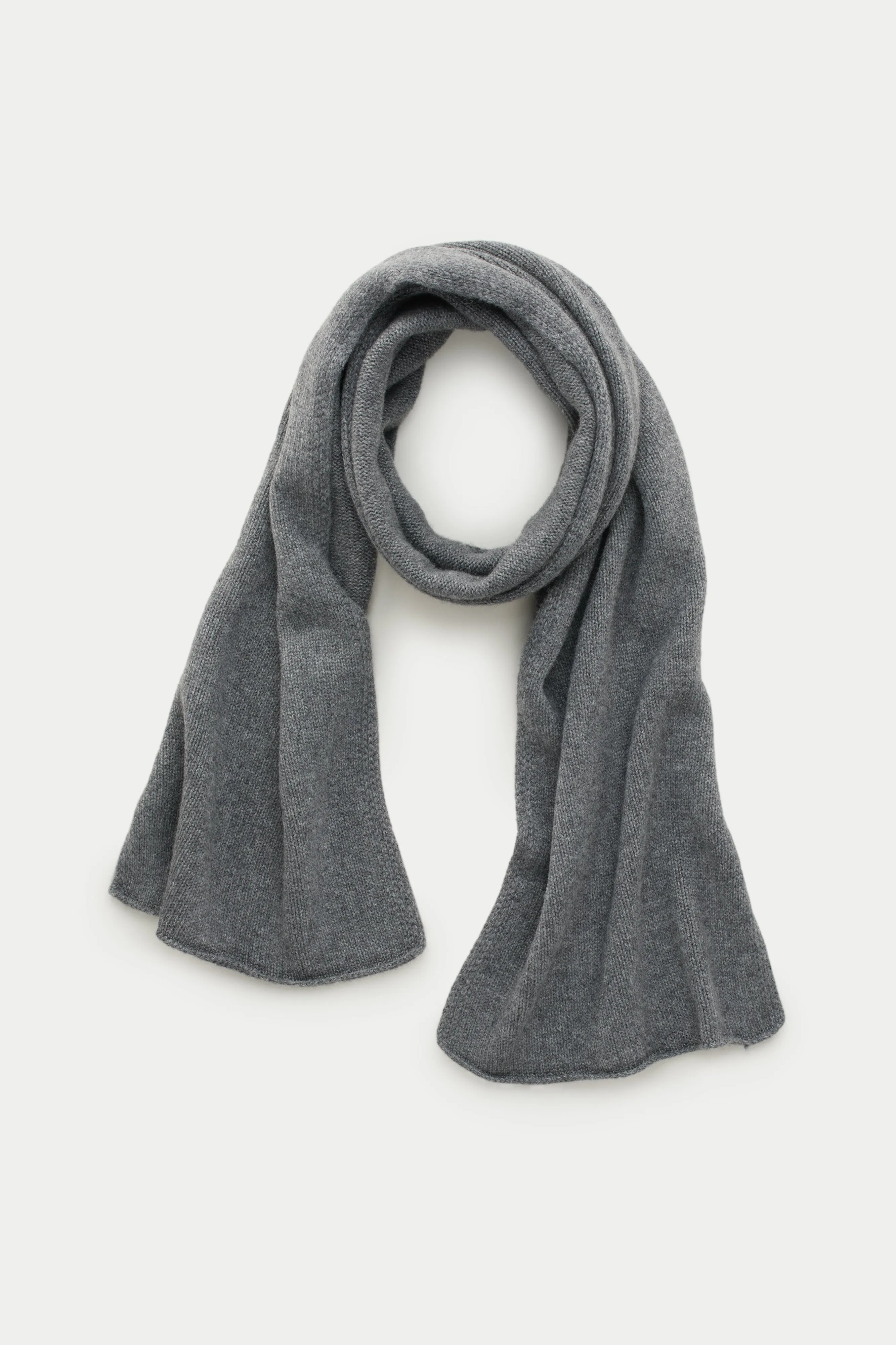 Knitted Maglia Rasata Cashmere Scarf Charcoal Grey sold by Wolf vs Goat