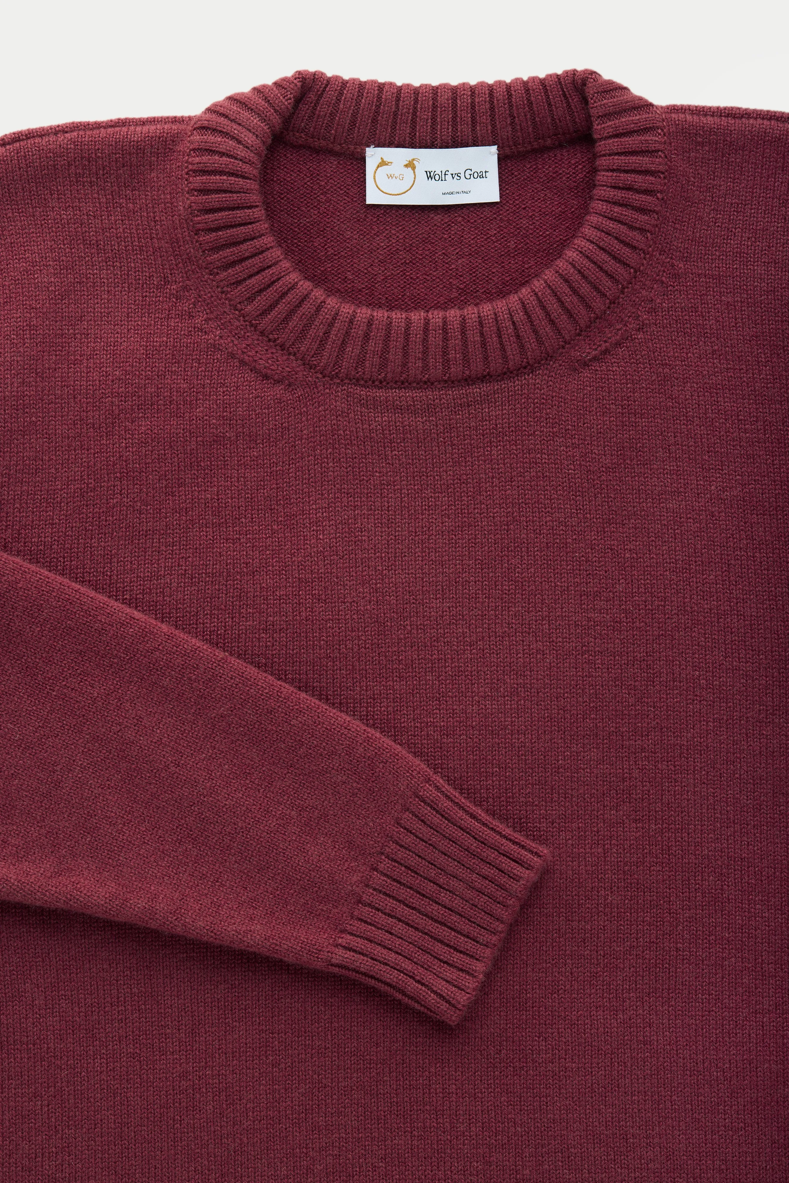 Crown Cashmere Knitted Long Sleeve Crewneck Coccinea sold by Wolf vs Goat product image thumbnail 3