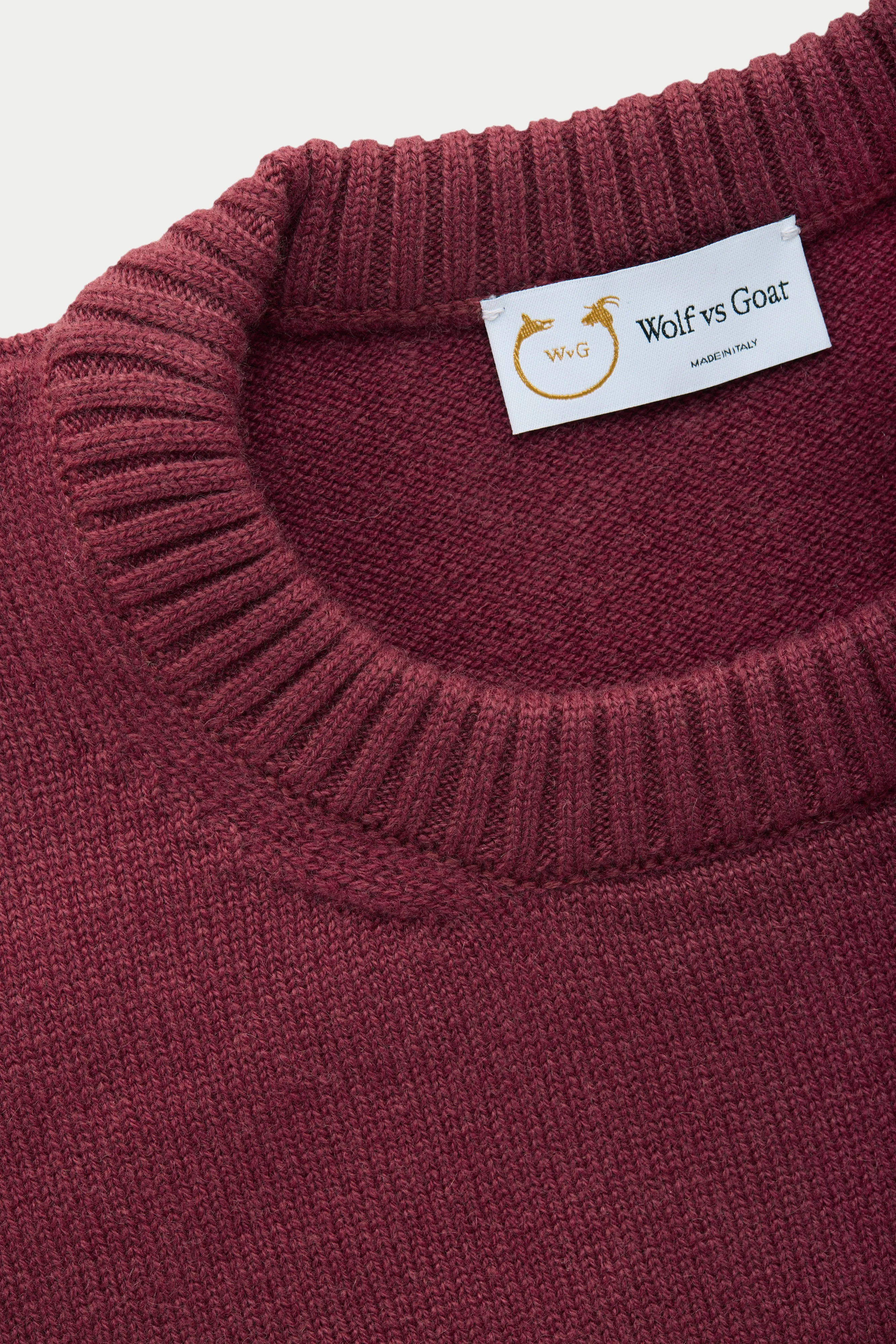 Crown Cashmere Knitted Long Sleeve Crewneck Coccinea sold by Wolf vs Goat product image thumbnail 4