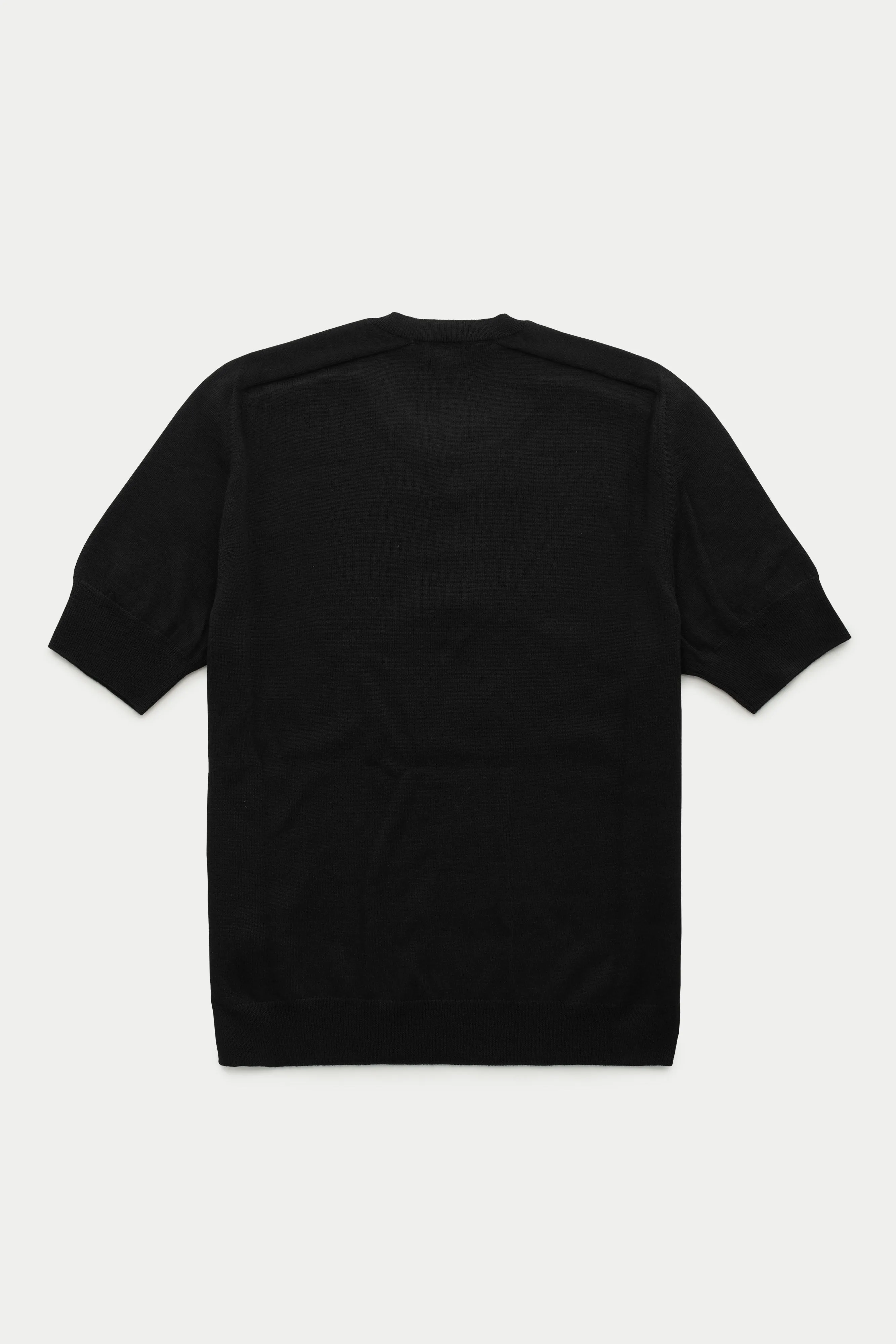 Short Sleeve Wool Knitted Henley Black sold by Wolf vs Goat product image thumbnail 2