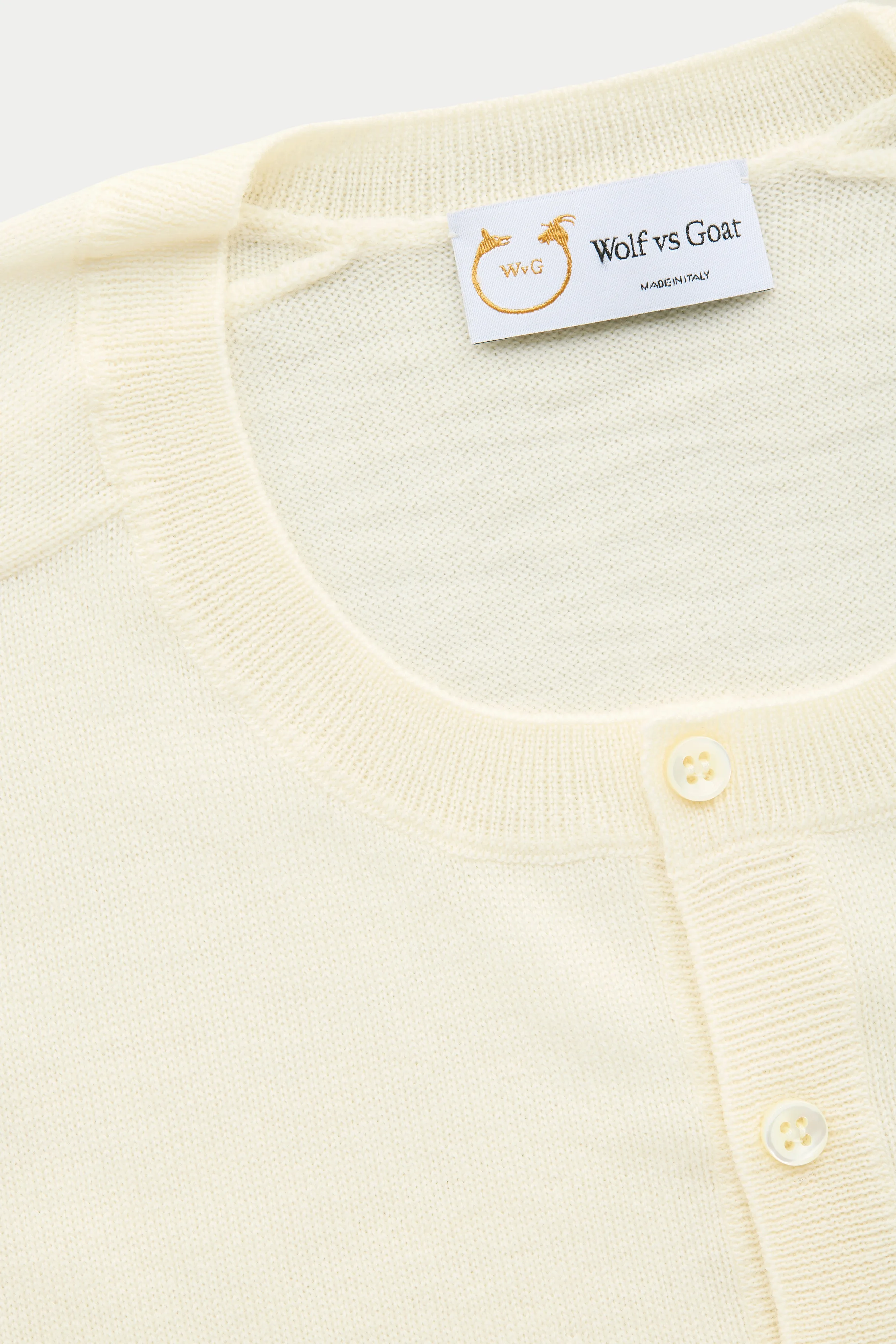 Short Sleeve Wool Knitted Henley Milky Way sold by Wolf vs Goat product image thumbnail 4