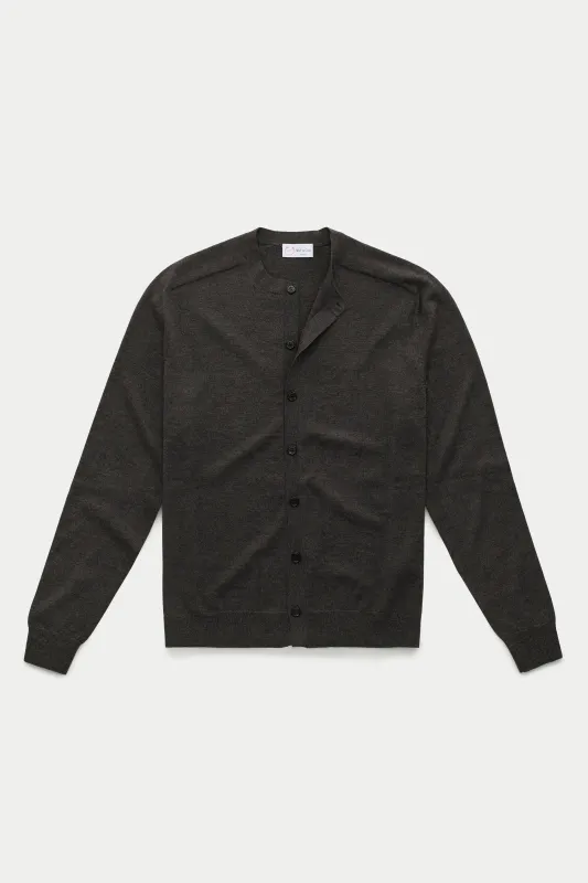 Long Sleeve Wool Knitted Cardigan Cenere made by Wolf vs Goat