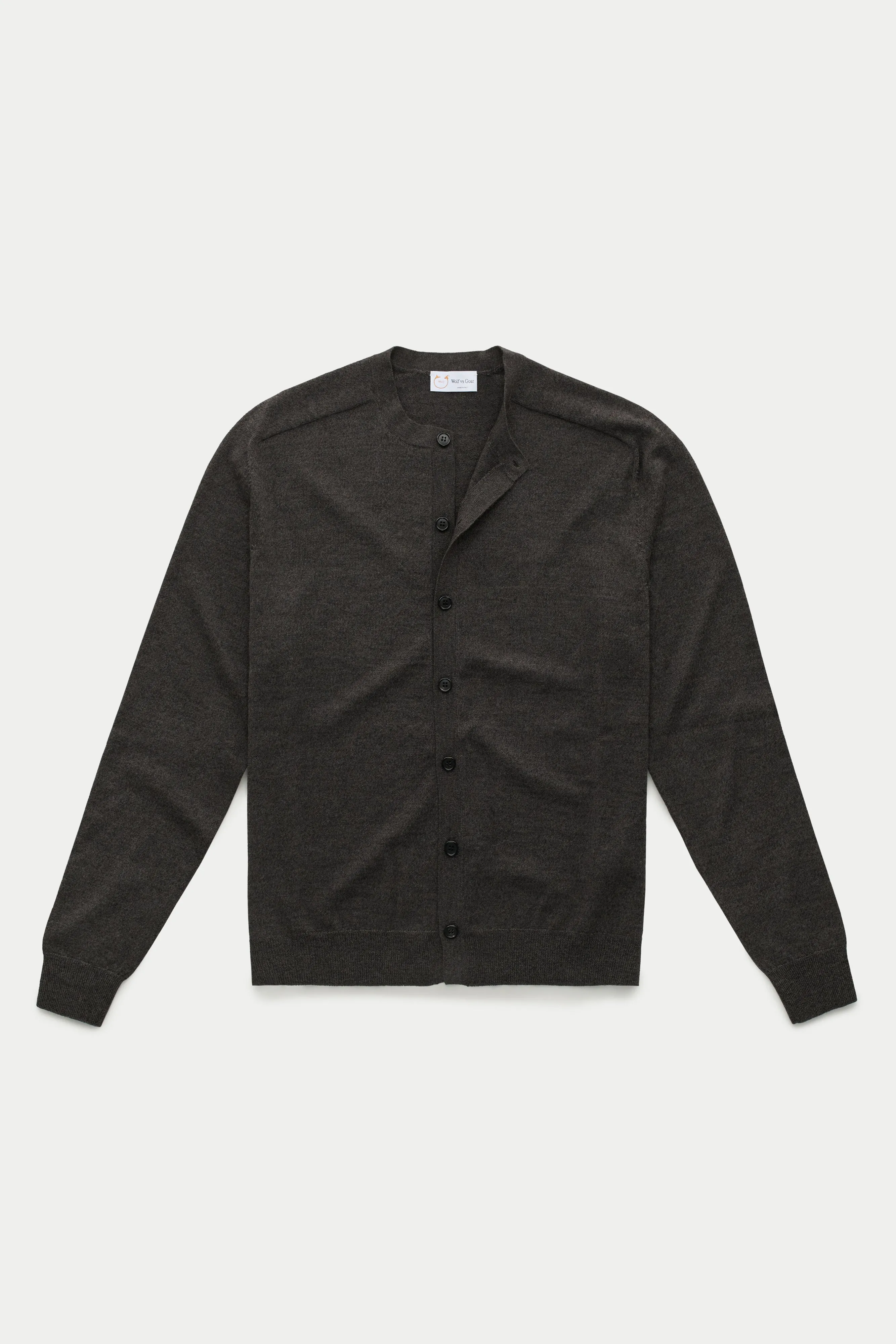Long Sleeve Wool Knitted Cardigan Cenere sold by Wolf vs Goat