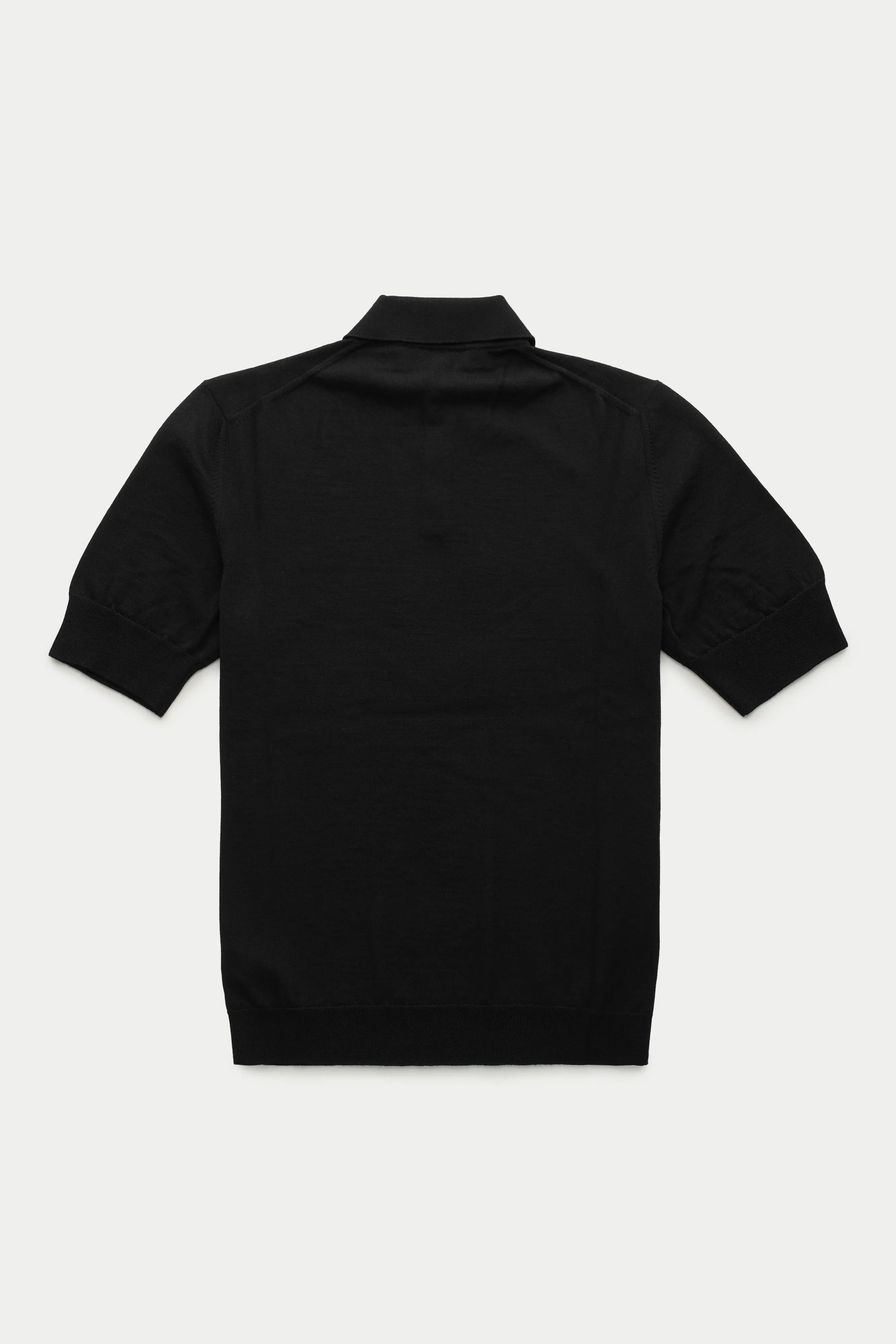 Wool Knitted Short Sleeve Polo Black sold by Wolf vs Goat product image thumbnail 2