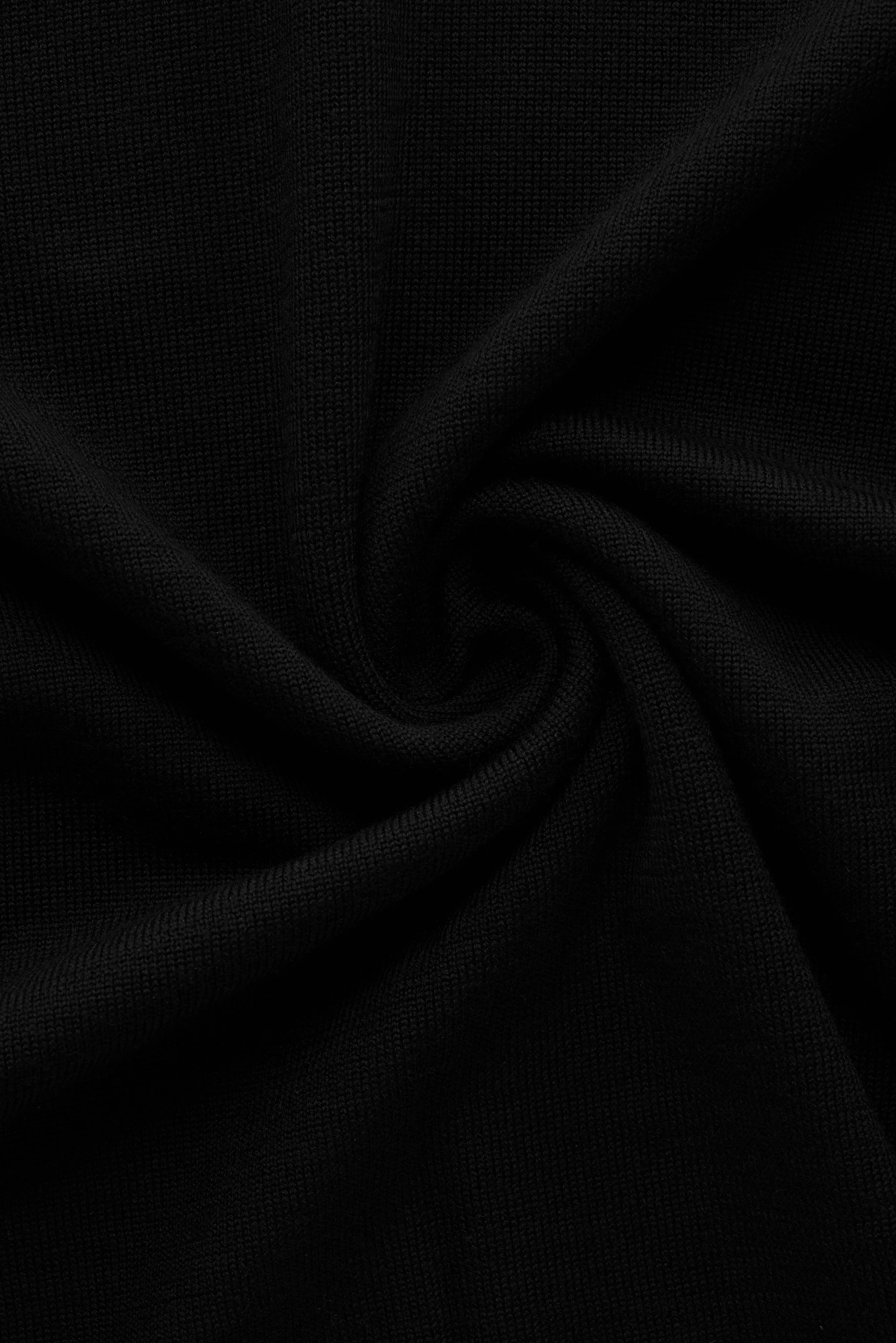 Wool Knitted Short Sleeve Polo Black sold by Wolf vs Goat product image thumbnail 5