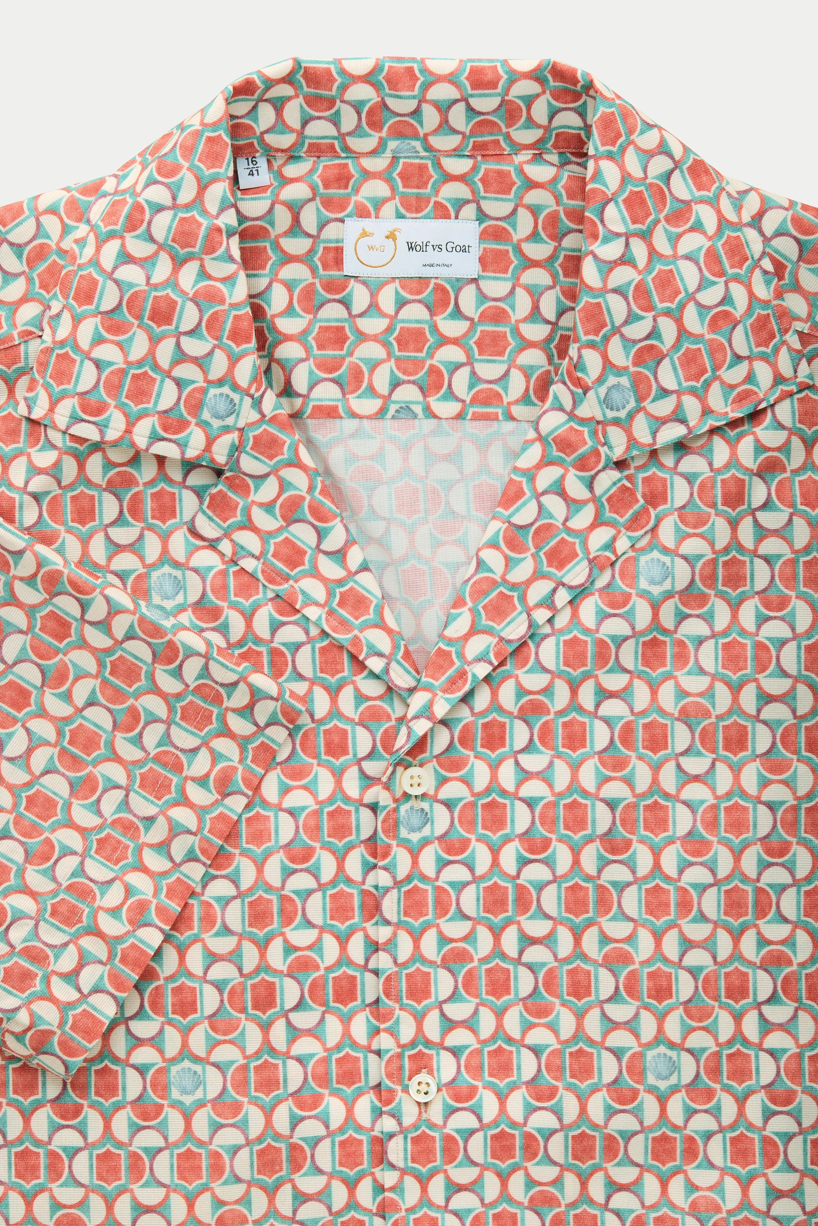 Bowling Cotton Shirt Terracotta Tile Print sold by Wolf vs Goat product image thumbnail 4