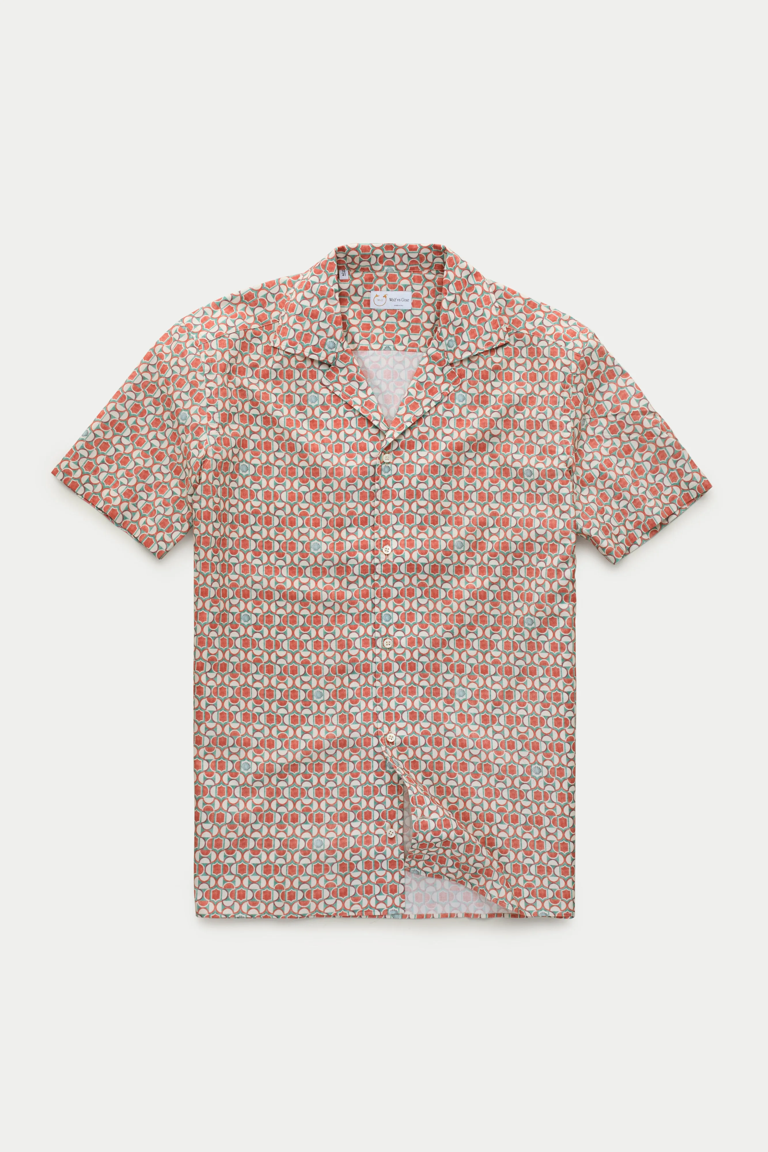 Bowling Cotton Shirt Terracotta Tile Print sold by Wolf vs Goat