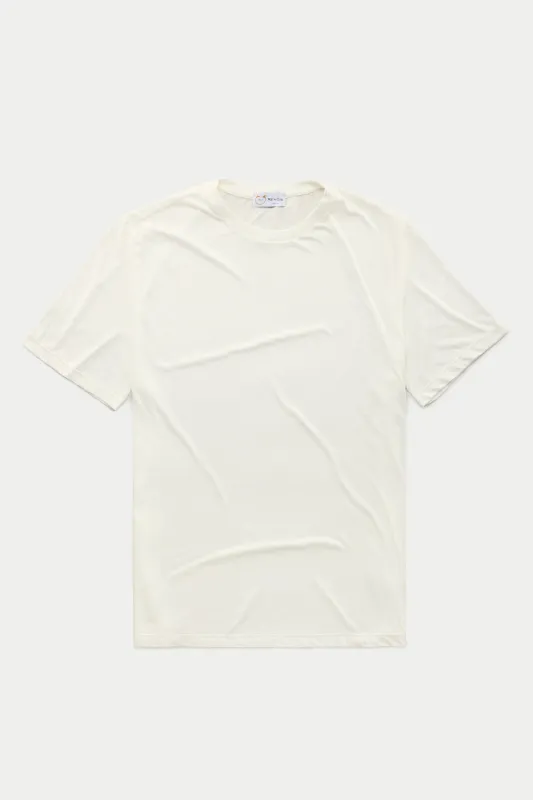 Light Weight Bamboo Sorona Short Sleeve Crew Neck T-Shirt Cloud Dancer made by Wolf vs Goat