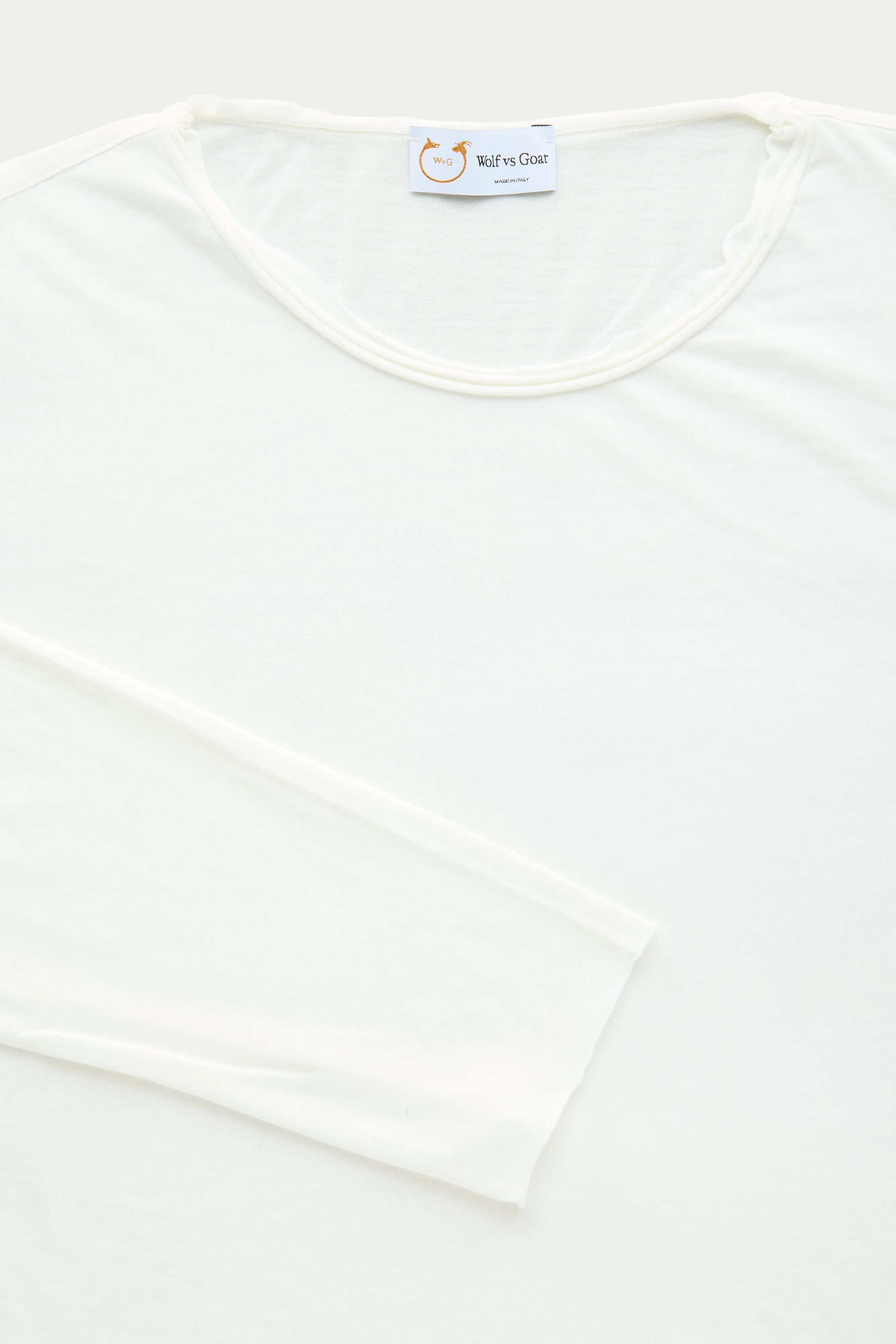 Light Weight Bamboo Sorona Long Sleeve Crew Neck T-Shirt Cloud Dancer sold by Wolf vs Goat product image thumbnail 3