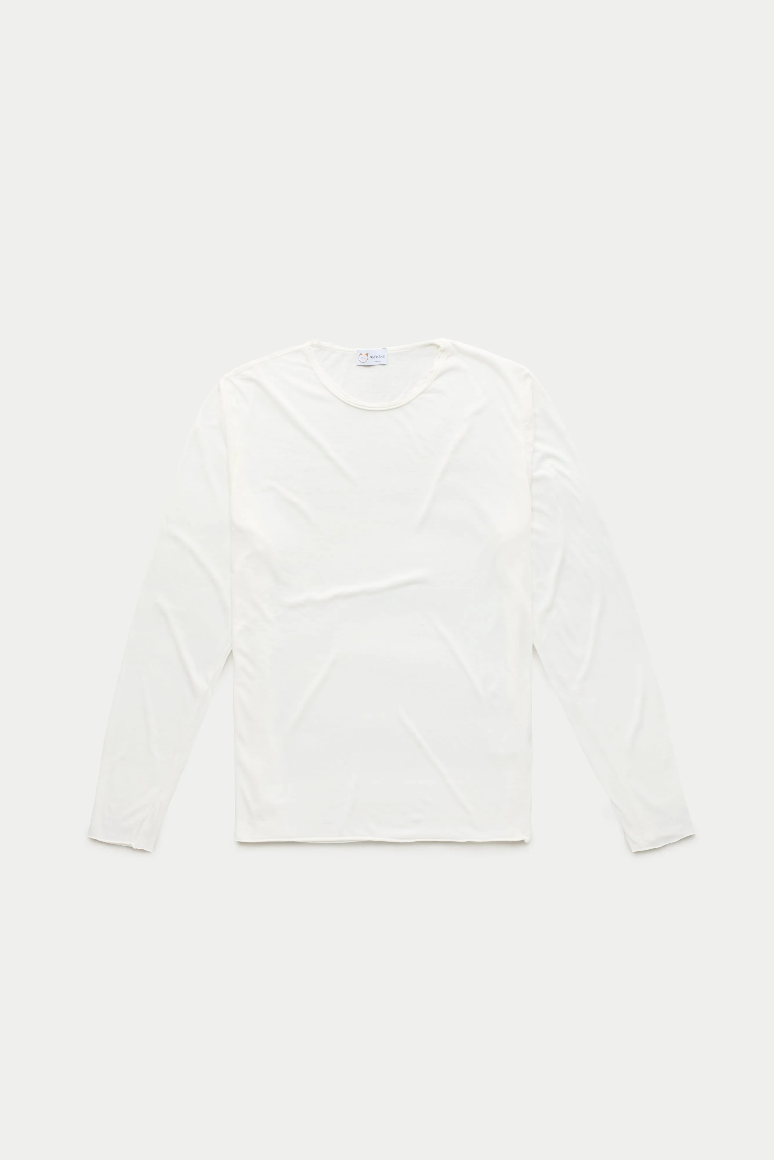 Light Weight Bamboo Sorona Long Sleeve Crew Neck T-Shirt Cloud Dancer sold by Wolf vs Goat
