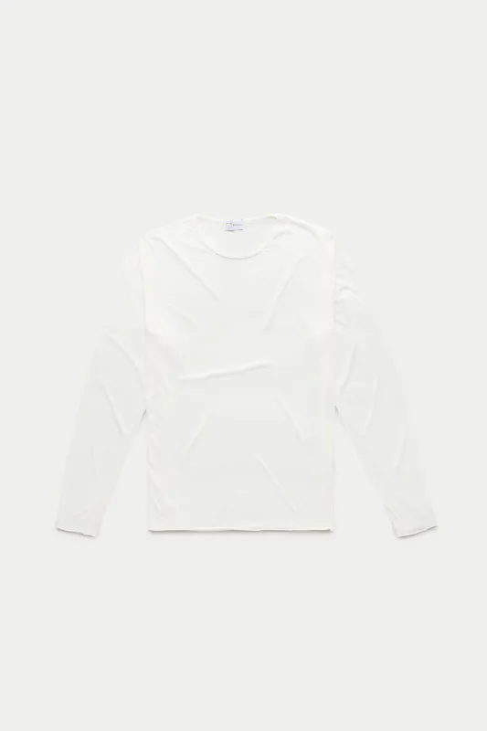 Light Weight Bamboo Sorona Long Sleeve Roll Neck T-Shirt Cloud Dancer made by Wolf vs Goat