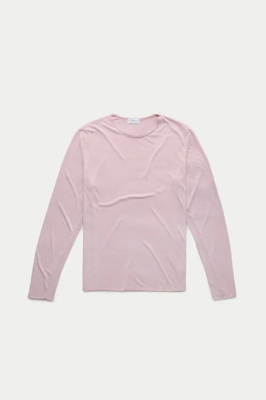 Light Weight Bamboo Sorona Long Sleeve Roll Neck T-Shirt Burnished Lilac made by Wolf vs Goat