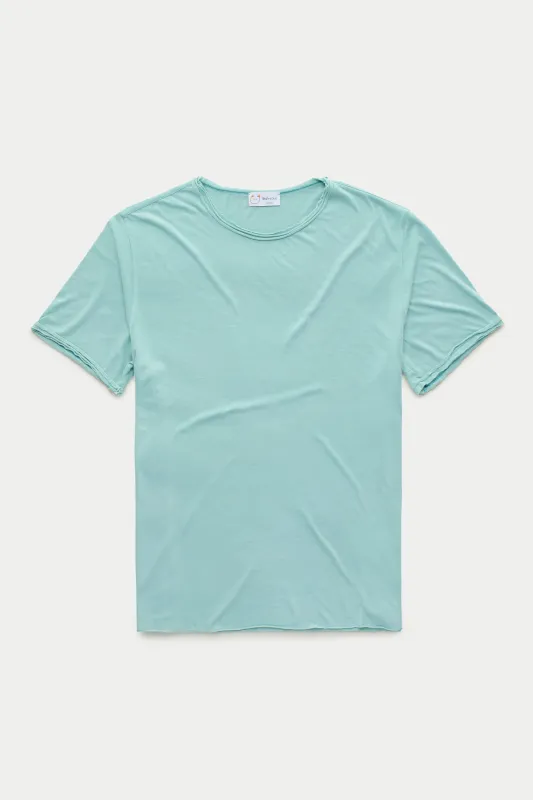 Light Weight Bamboo Sorona Short Sleeve Roll Neck T-Shirt Wasabi made by Wolf vs Goat