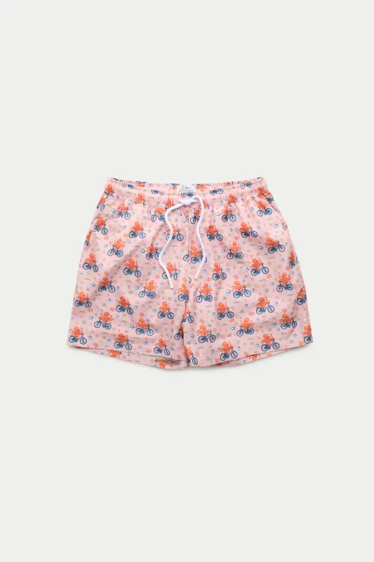 Swim Shorts Polpo on Wheels Pink made by Wolf vs Goat