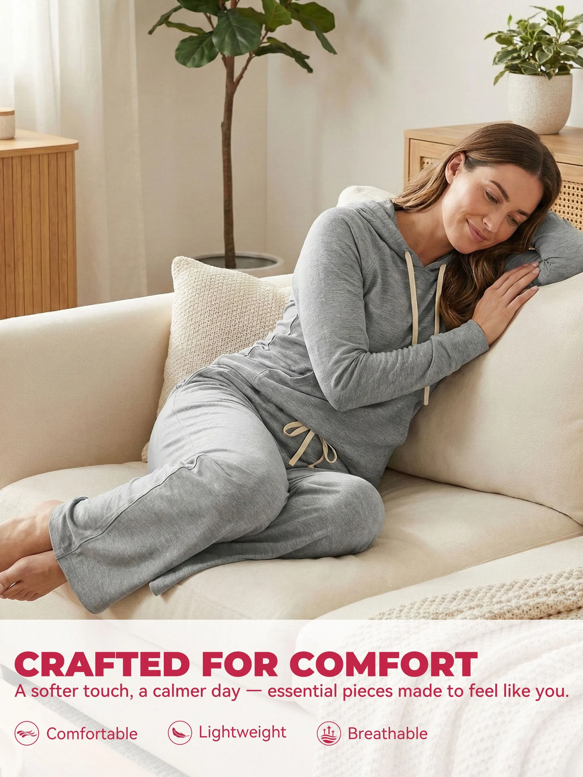 SHOWITTY EcoSoft Hoodie & Wide-Leg Sweatpants Set | Cozy, Sustainable & Effortlessly Stylish sold by Showitty product image thumbnail 4