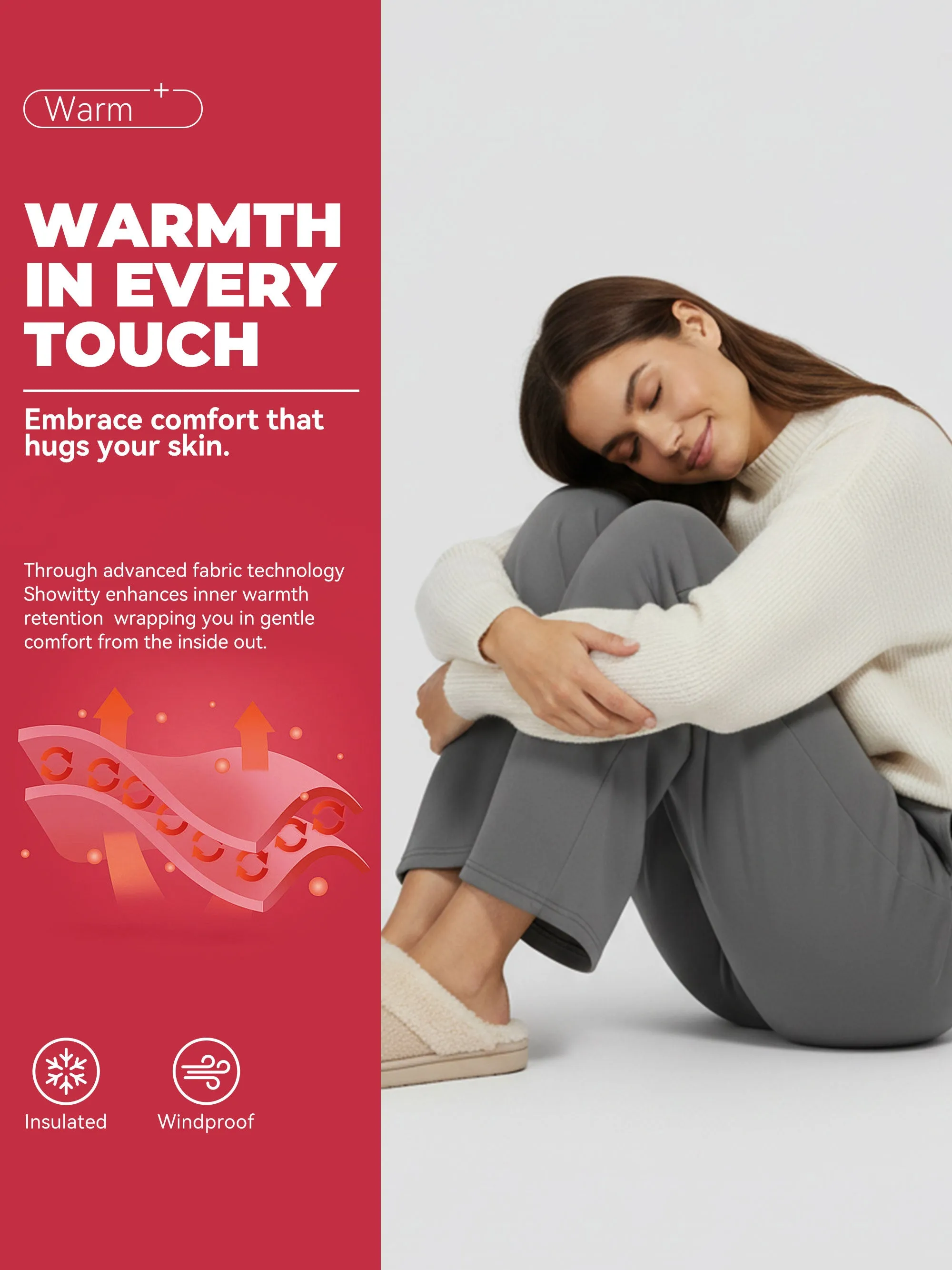 SHOWITTY Fleece-Lined Wide-Leg Sweatpants | Warm, Cozy & Effortlessly Chic sold by Showitty product image thumbnail 2