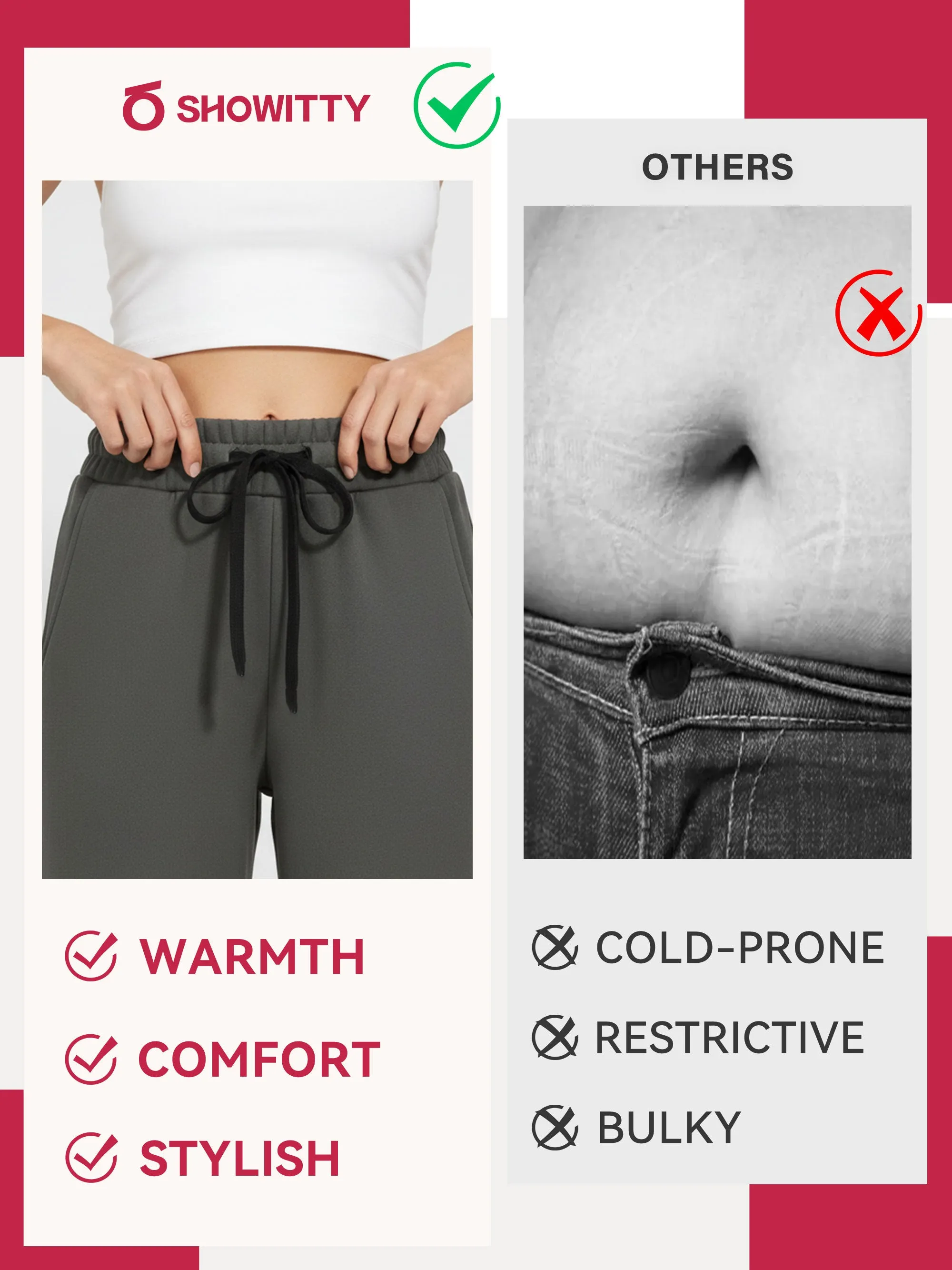 SHOWITTY Fleece-Lined Wide-Leg Sweatpants | Warm, Cozy & Effortlessly Chic sold by Showitty product image thumbnail 5