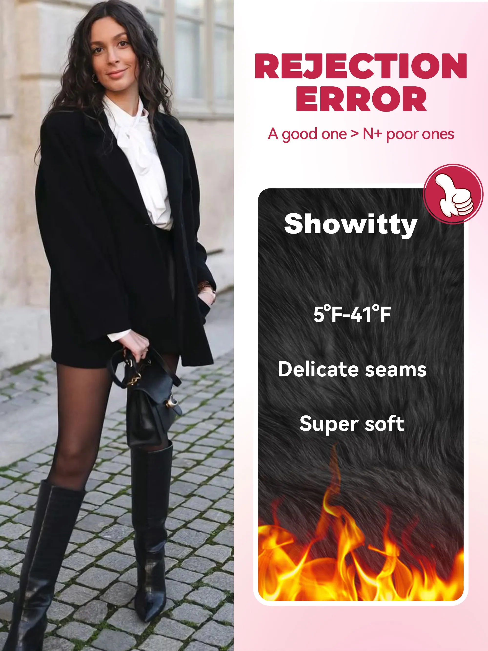 SHOWITTY 2-Pack Women’s Winter Fleece Lined Tights – High Waist Fake Translucent Thermal Pantyhose sold by Showitty product image thumbnail 4