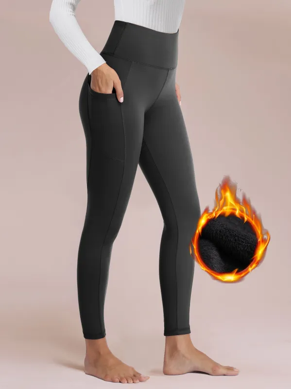 SHOWITTY 1/3 Pack Fleece Lined Leggings with Pockets for Women - Plus Size High Waist Tummy Control Soft Women's Yoga Pants for Workout Running sold by Showitty
