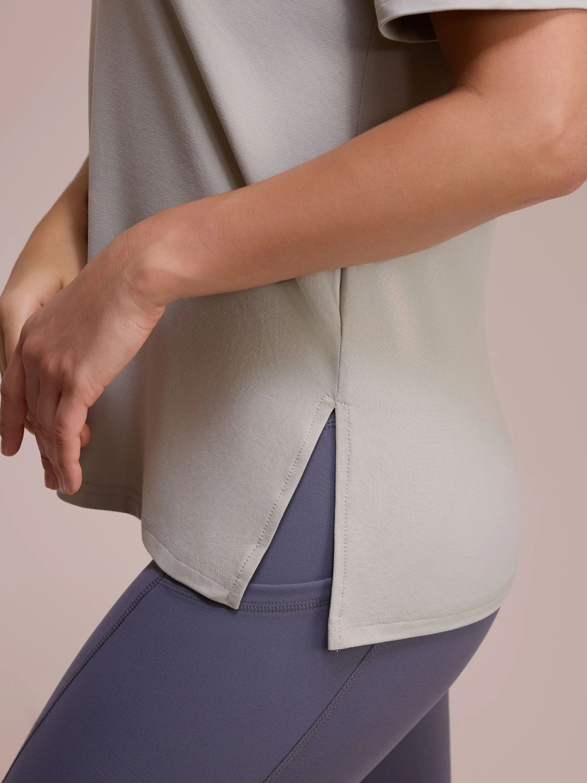 SHOWITTY Comfy V-Neck Short Sleeve Tee - Loose Fit Women's Everyday Top for Lounging, Travel, or Layering sold by Showitty product image thumbnail 5