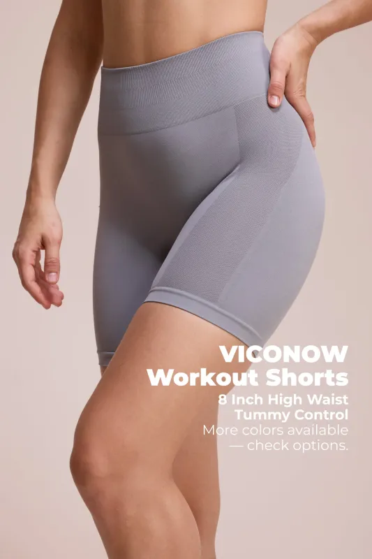 VICONOW Women's High-Waisted 8inch Biker Shorts - Sculpting Tummy Control Workout Shorts for Gym, Yoga & Daily Wear sold by Showitty