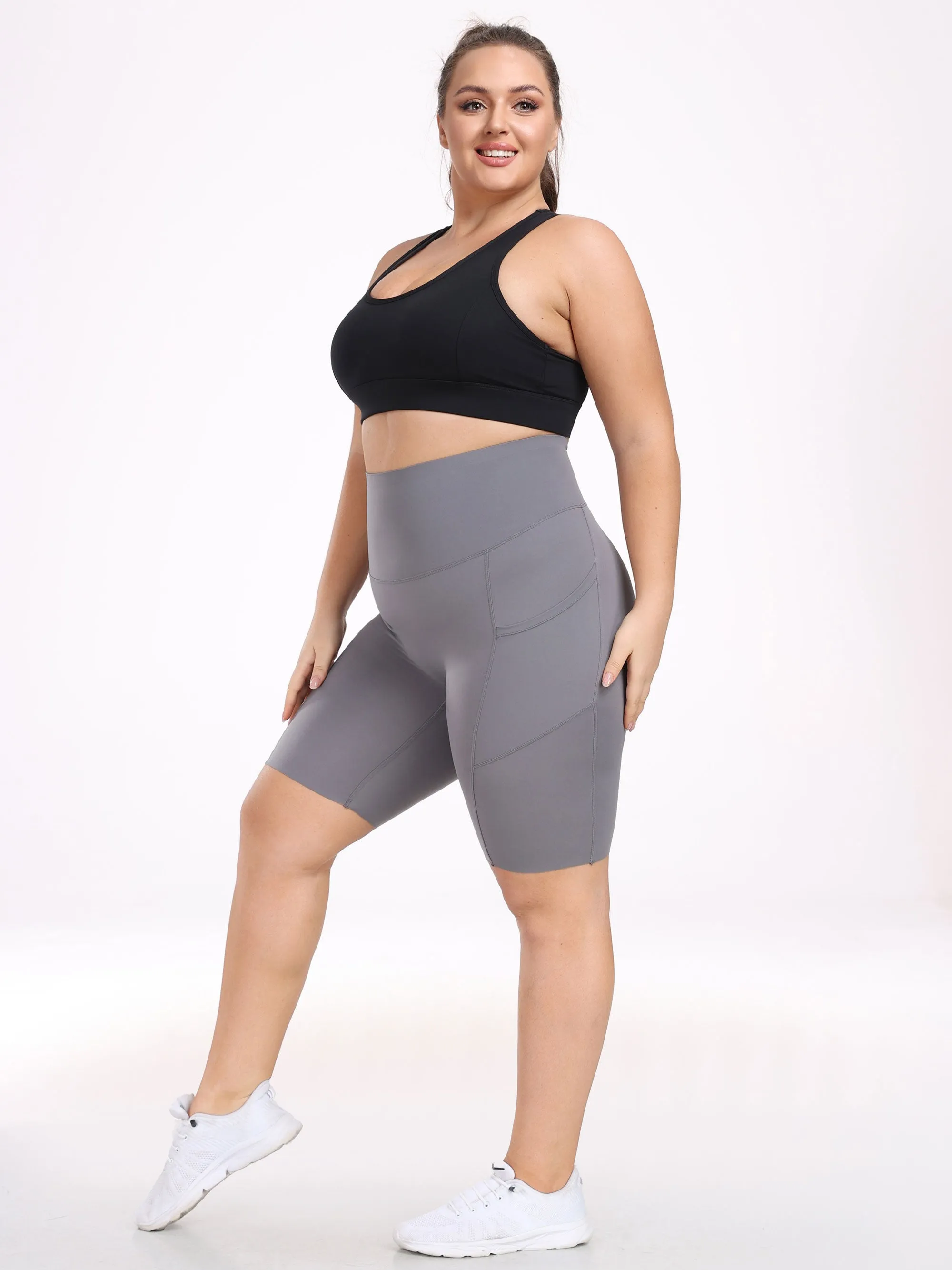 VICONOW 11inch Sculpting High-Waist Biker Shorts for Women - Powerful Tummy Control, Side Pockets, Perfect for Gym & Training sold by Showitty product image thumbnail 3