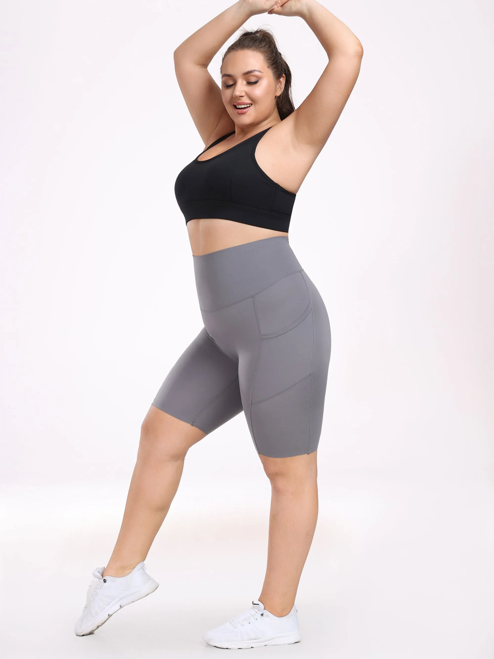 VICONOW 11inch Sculpting High-Waist Biker Shorts for Women - Powerful Tummy Control, Side Pockets, Perfect for Gym & Training sold by Showitty product image thumbnail 2