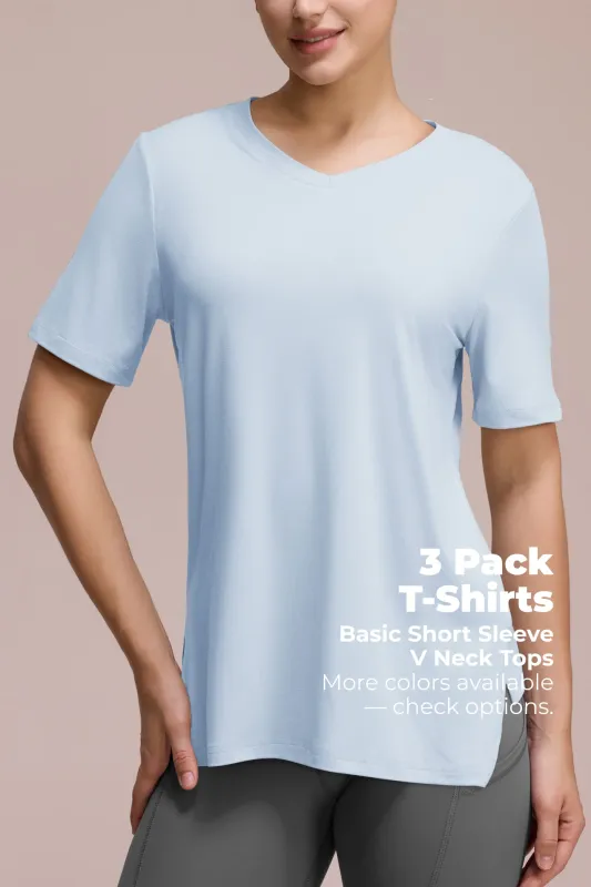 SHOWITTY 3-Pack Plus Size V-Neck T-Shirts for Women – Lightweight, Loose Fit Summer Essentials sold by Showitty