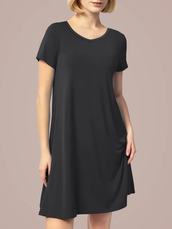 SHOWITTY 2-Pack Women’s Casual T-Shirt Dresses with Pockets – Relaxed Swing Fit, Short Sleeve, Lightweight Summer Essentials (S–3XL) sold by Showitty