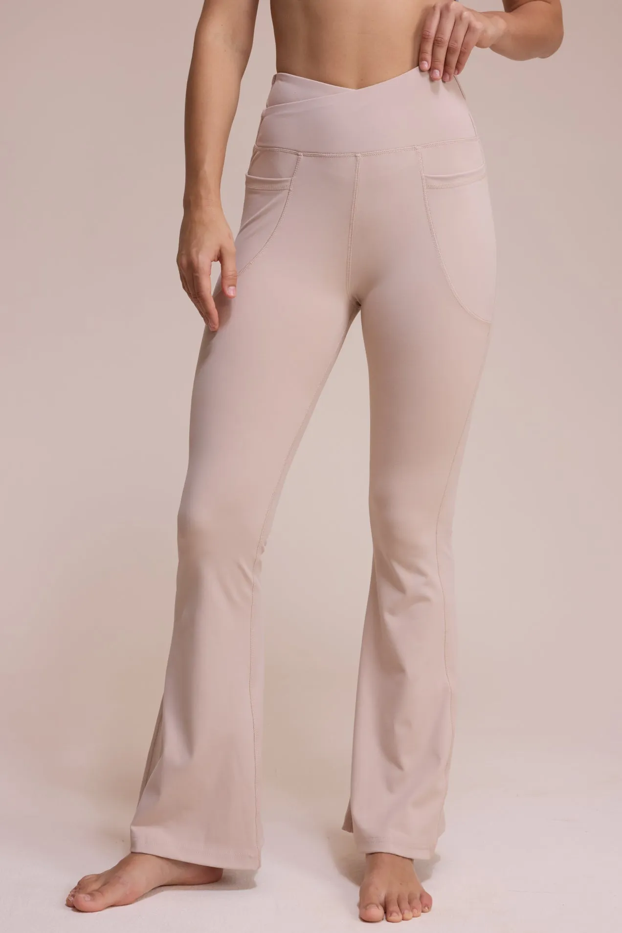 SHOWITTY 2-Pack Flare Leggings for Women – High-Waisted Crossover Yoga Pants with Pockets sold by Showitty product image thumbnail 4