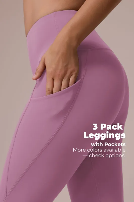 SHOWITTY 3 Pack Leggings for Women with Pockets - Plus Size High Waist Women's Workout Running Yoga Pants sold by Showitty